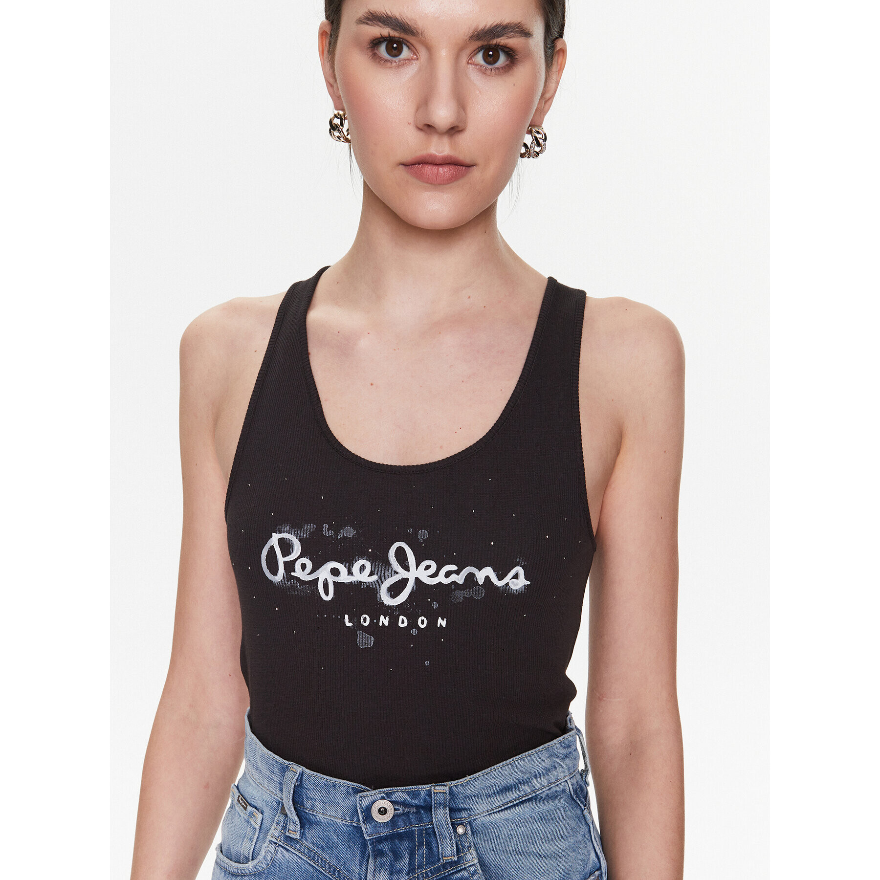 Pepe Jeans Top Ozella PL505474 Črna Regular Fit - Pepit.si