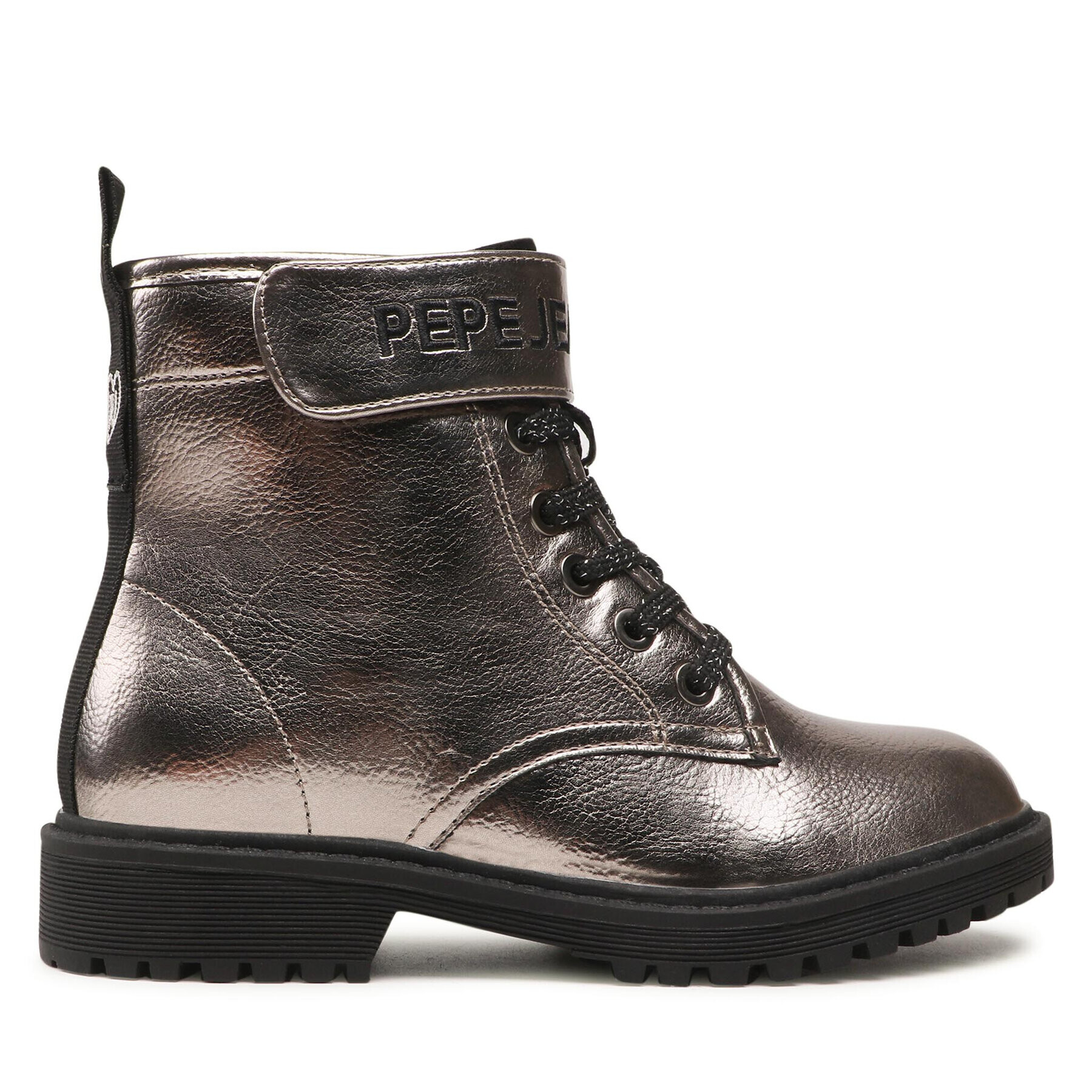 Pepe Jeans Zimski škornji Hatton Strap Metal PGS50168 Srebrna - Pepit.si