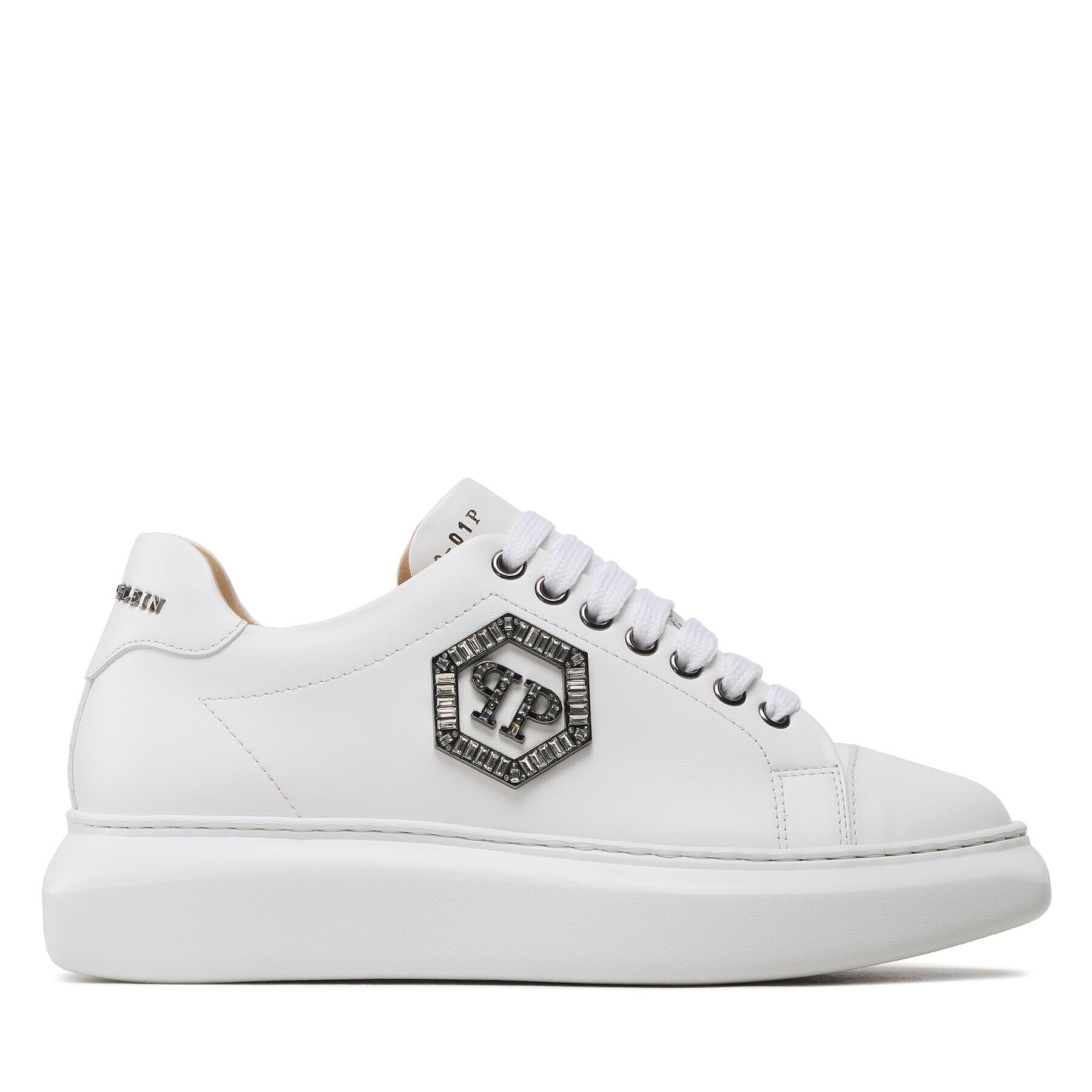 PHILIPP PLEIN Superge Lo-Top Sneaker Hexagon AABS WSC2628 PLE075N Bela - Pepit.si