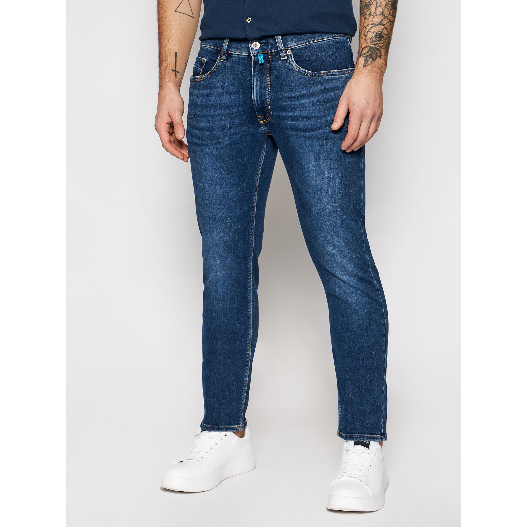 Pierre Cardin Jeans hlače 3311/000/9910 Mornarsko modra Tapered Fit - Pepit.si