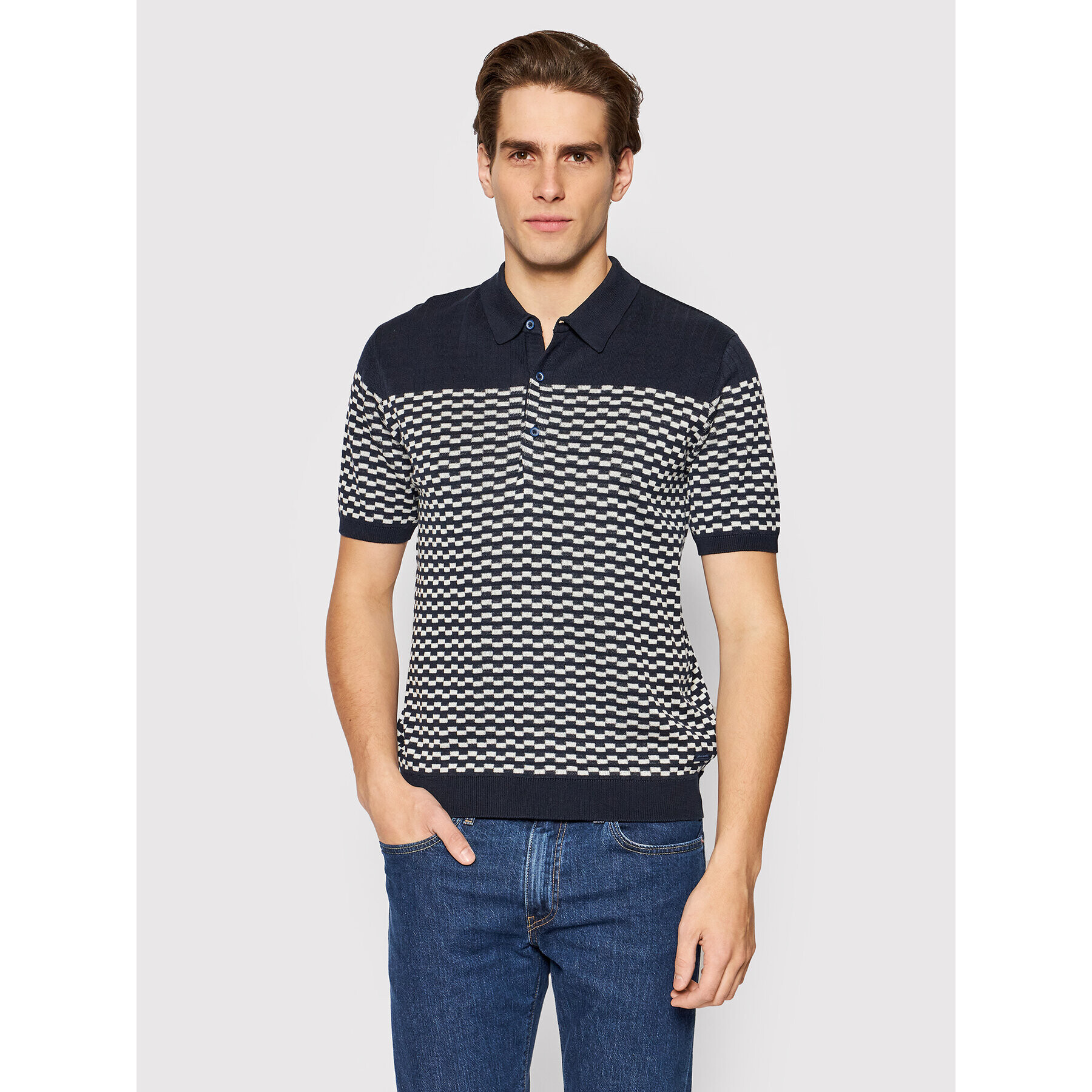 Pierre Cardin Polo majica 50064/000/5003 Mornarsko modra Regular Fit - Pepit.si