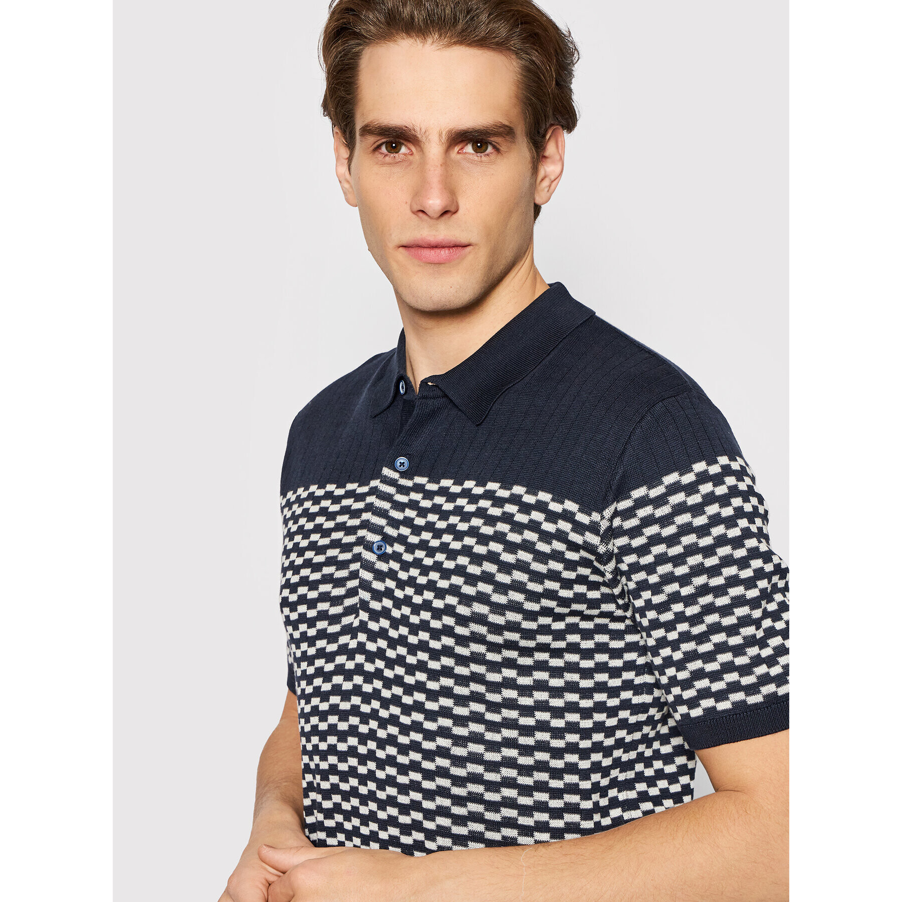 Pierre Cardin Polo majica 50064/000/5003 Mornarsko modra Regular Fit - Pepit.si