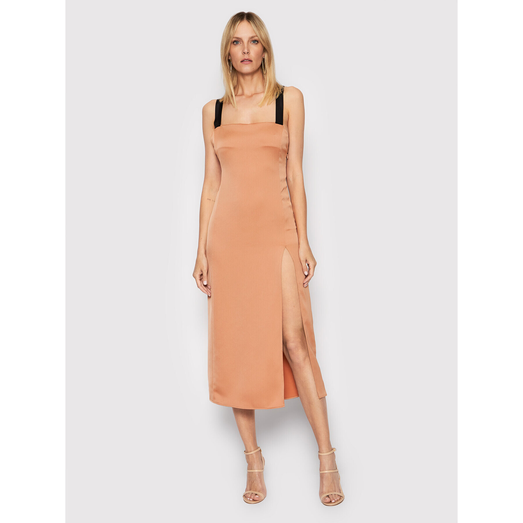 Pinko Cocktail obleka Macadamia 1N13K6 A04E Oranžna Regular Fit - Pepit.si