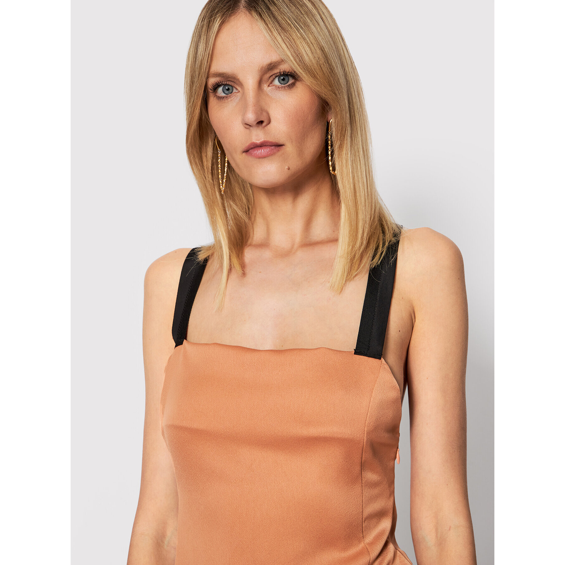 Pinko Cocktail obleka Macadamia 1N13K6 A04E Oranžna Regular Fit - Pepit.si