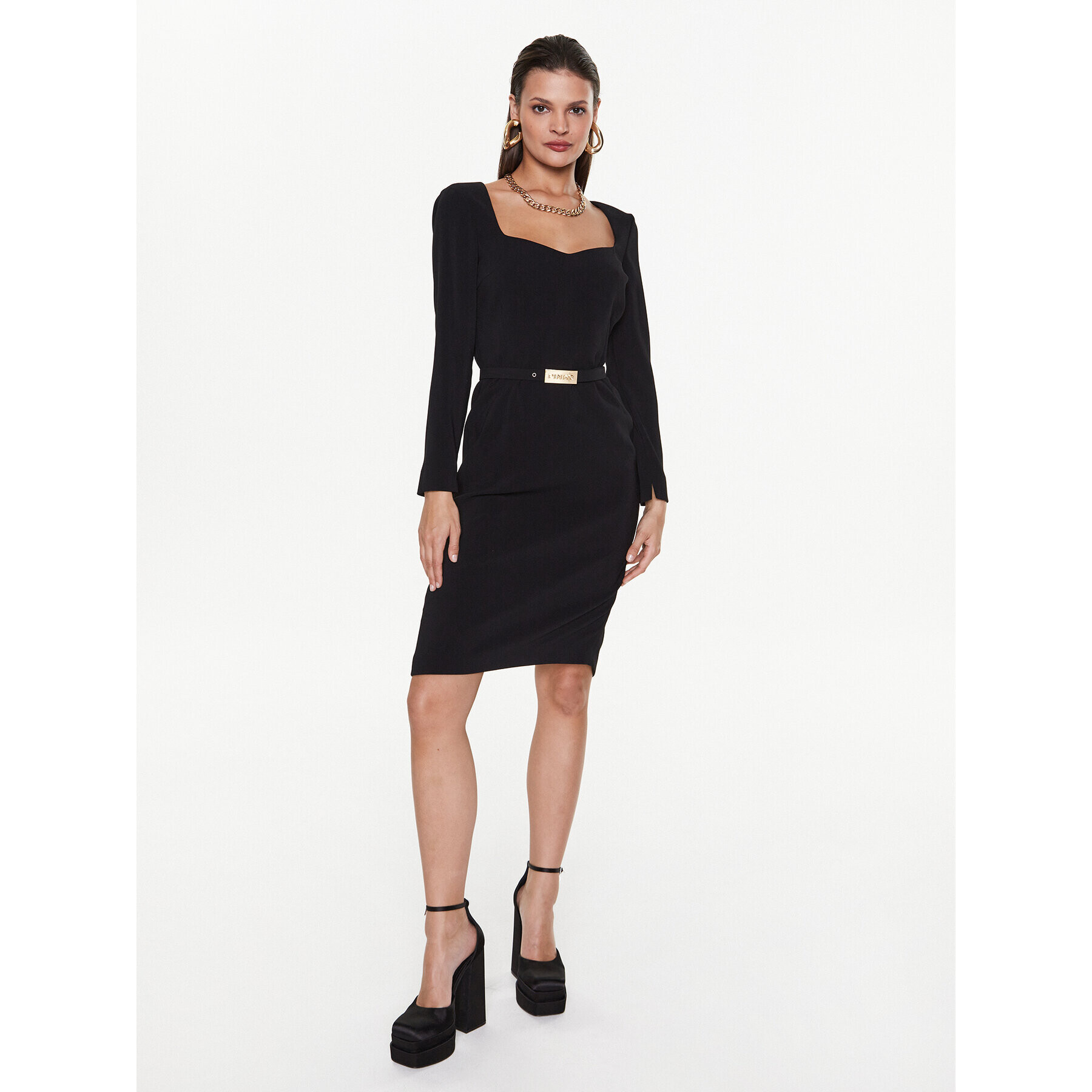 Pinko Cocktail obleka Mendosa 100559 7624 Črna Regular Fit - Pepit.si