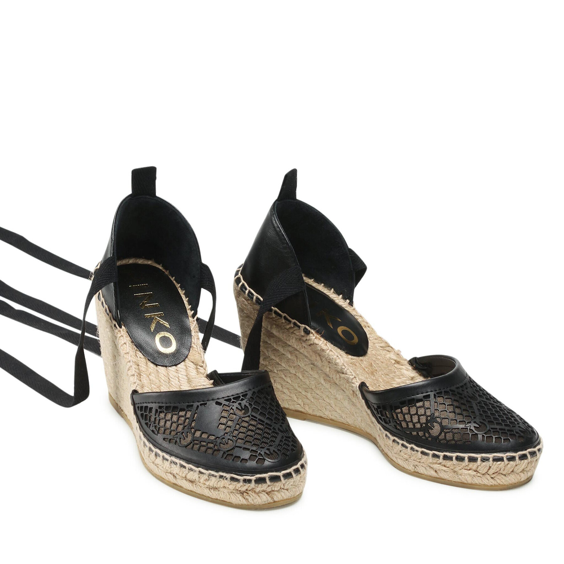 Pinko Espadrile Patty Sandalo PE 22 BLKS1 1H211A Y86A Črna - Pepit.si