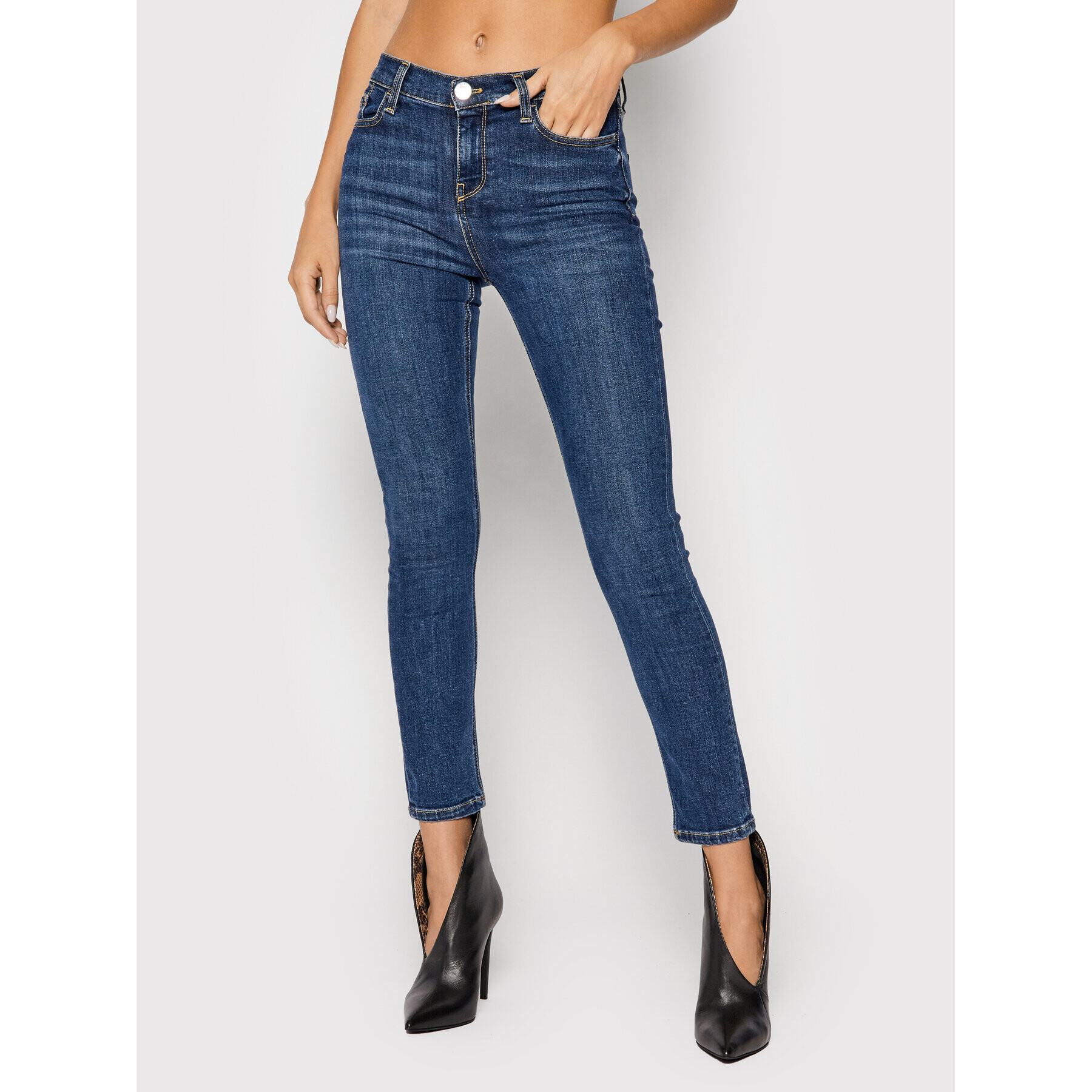 Pinko Jeans hlače Sabrina 1J10NV Y78M Mornarsko modra Skinny Fit - Pepit.si