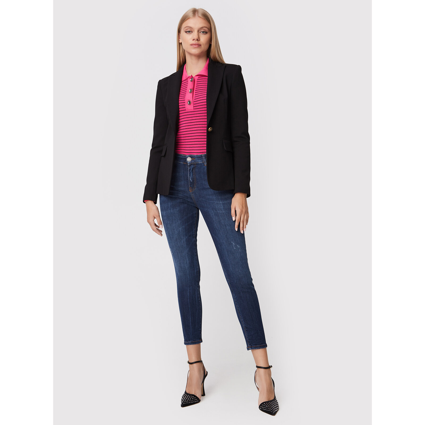 Pinko Jeans hlače Sabrina 1J10ZU Y78M Modra Skinny Fit - Pepit.si