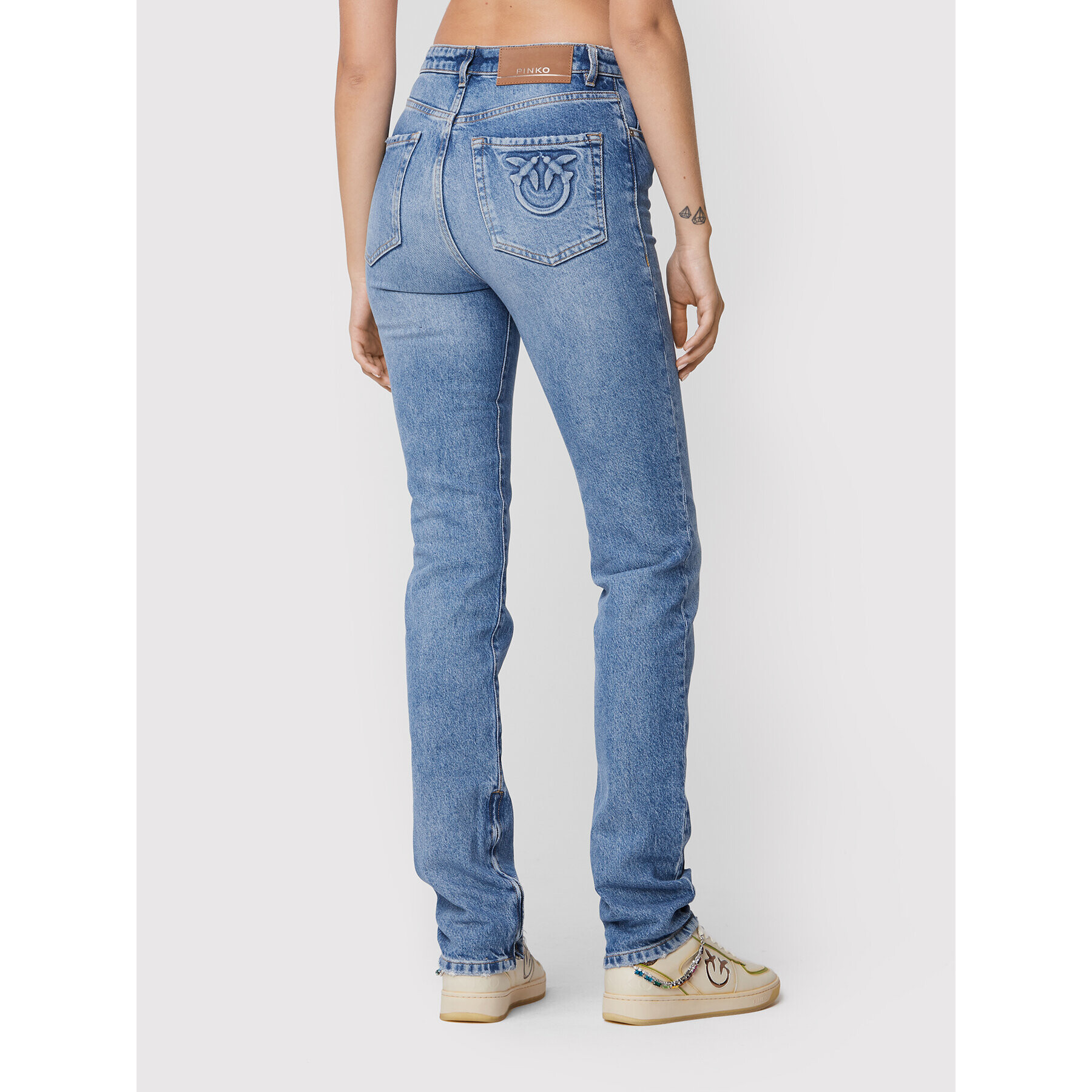 Pinko Jeans hlače Sissyzip 1J110N A0C4 Modra Slim Fit - Pepit.si