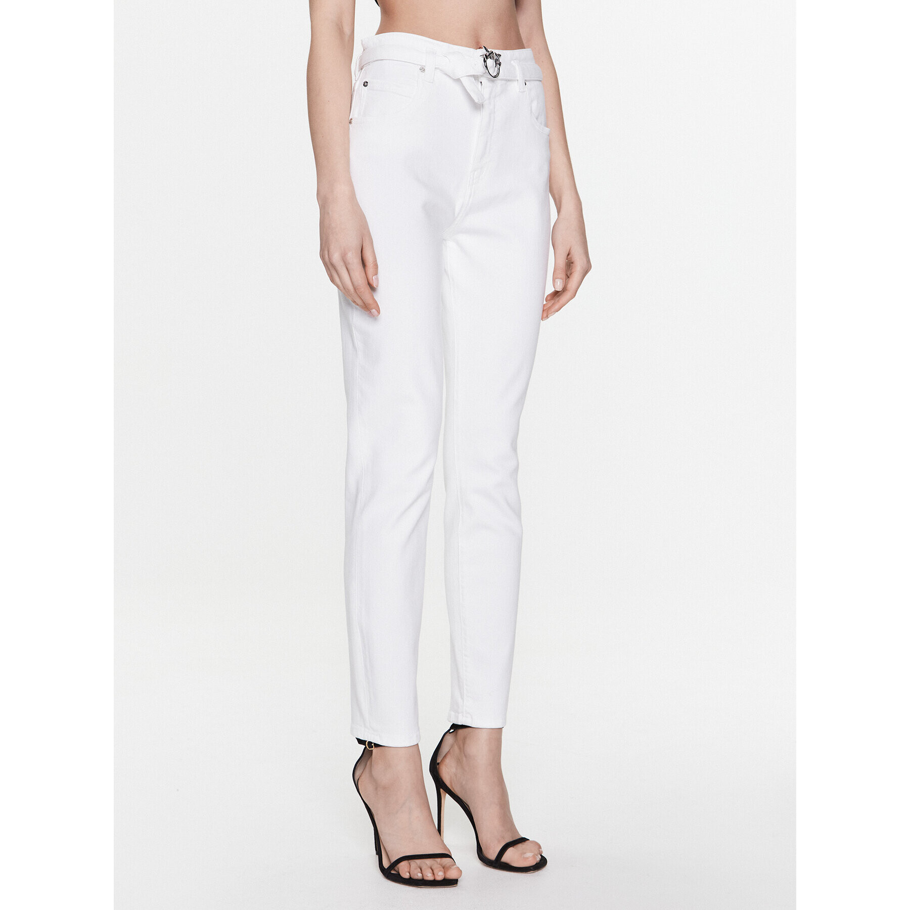 Pinko Jeans hlače Susan 100161 A0FQ Bela Skinny Fit - Pepit.si