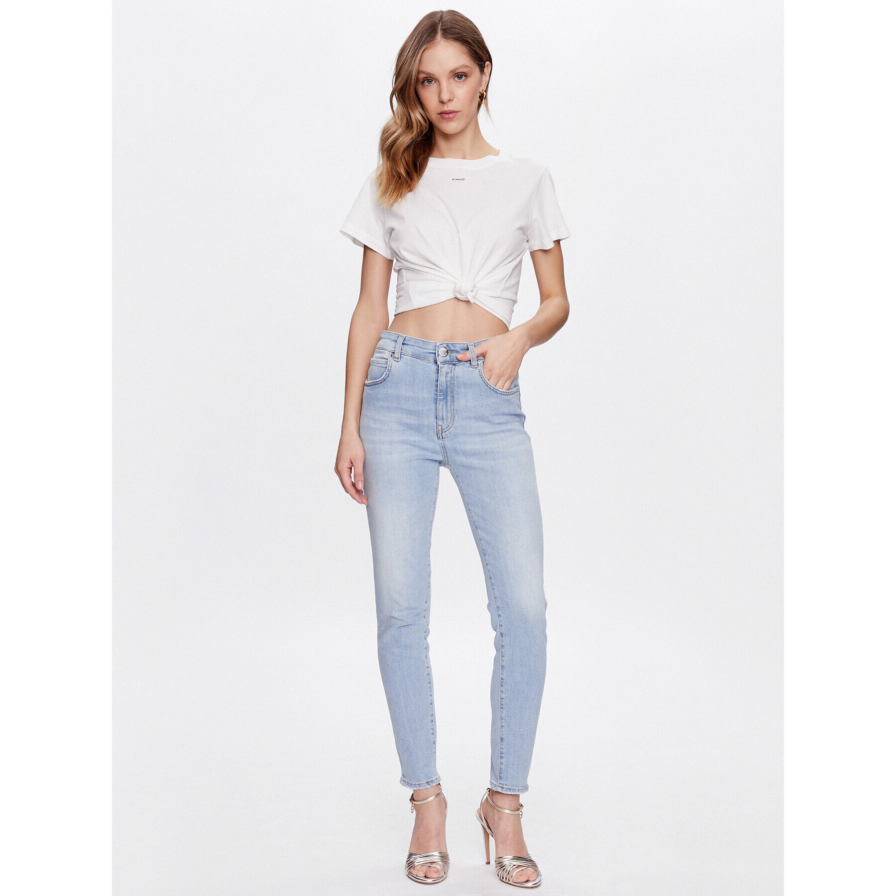 Pinko Jeans hlače Susan 100163 A0MS Modra Skinny Fit - Pepit.si