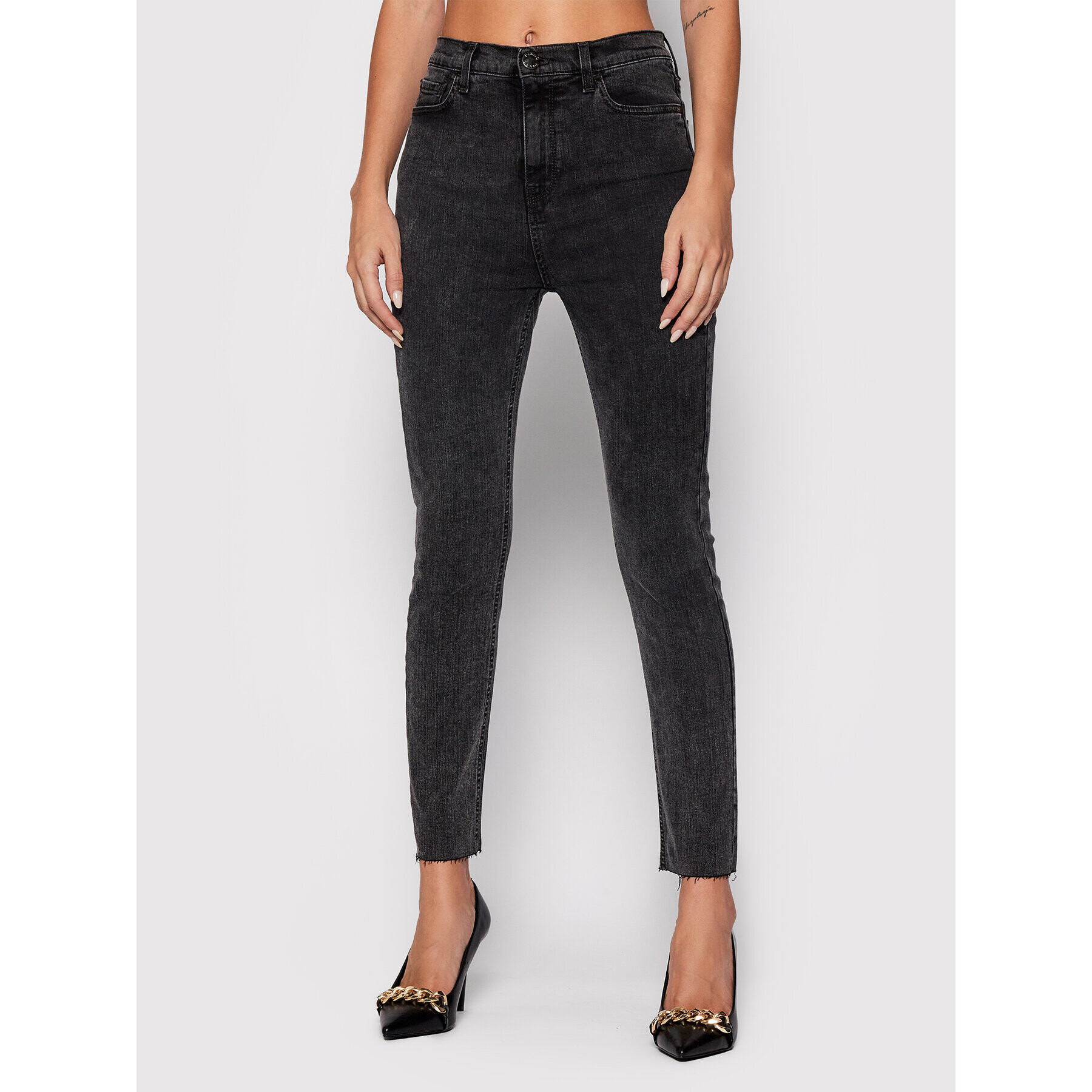 Pinko Jeans hlače Susan 1J10P1 Y6FG Siva Skinny Fit - Pepit.si