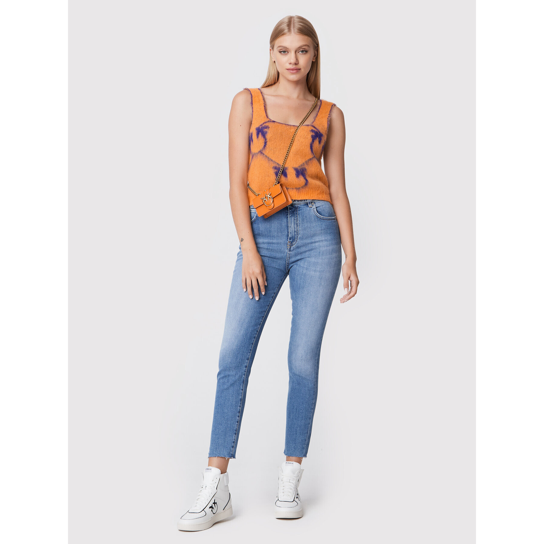 Pinko Jeans hlače Susan 1J10ZW Y78M Modra Skinny Fit - Pepit.si