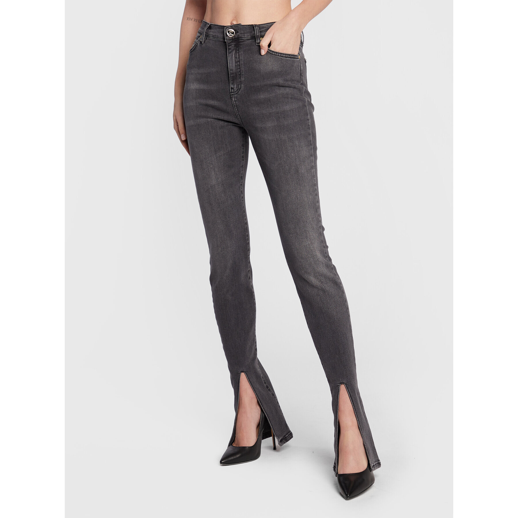 Pinko Jeans hlače Susanna 2 1J10ZT A04W Siva Skinny Fit - Pepit.si