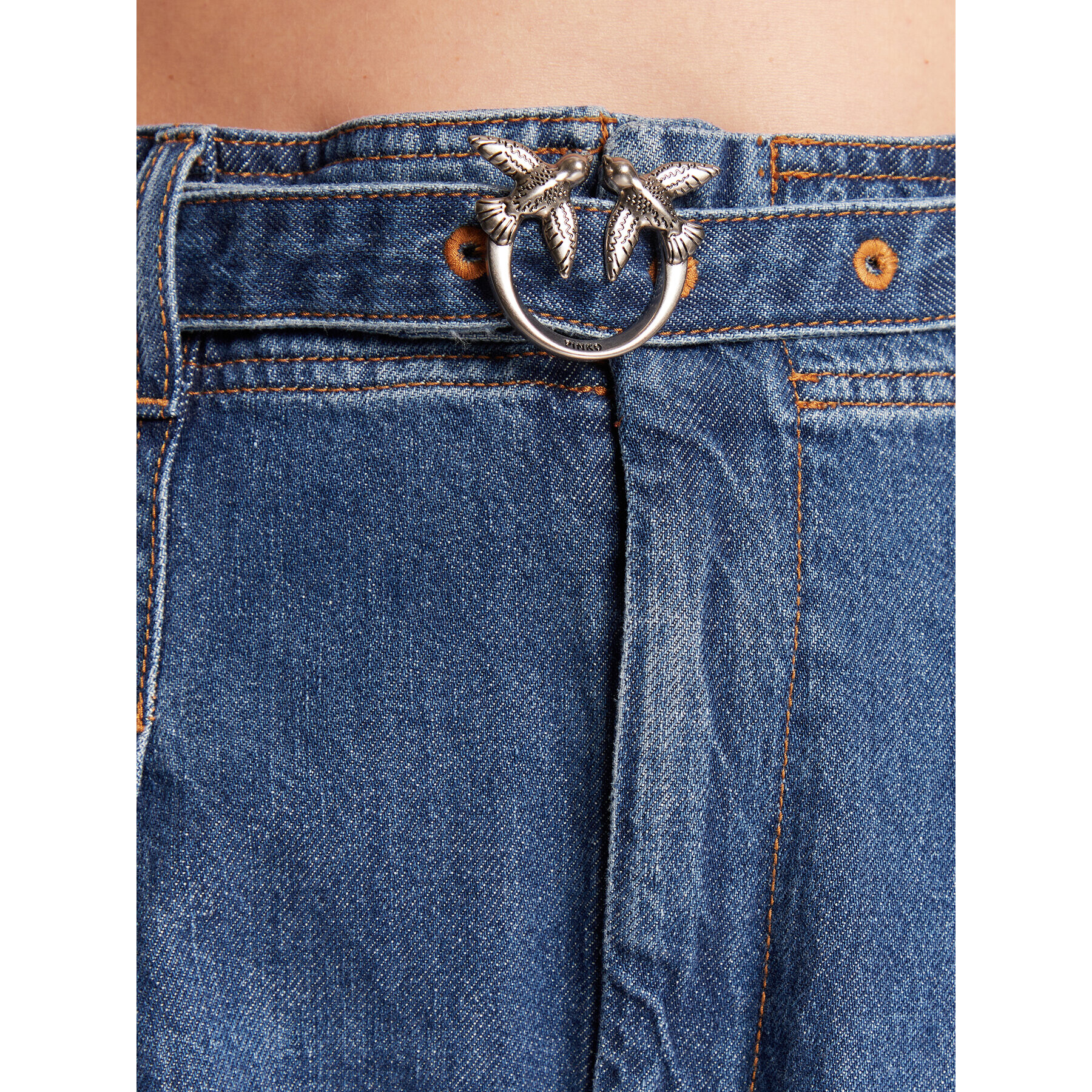 Pinko Jeans kratke hlače Bubolare 1J112S Y1E6 Modra Relaxed Fit - Pepit.si