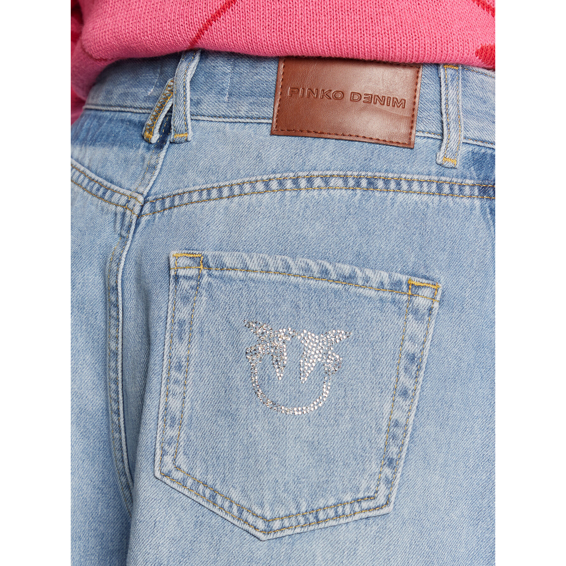 Pinko Jeans kratke hlače Calma 100395 A0FV Modra Regular Fit - Pepit.si