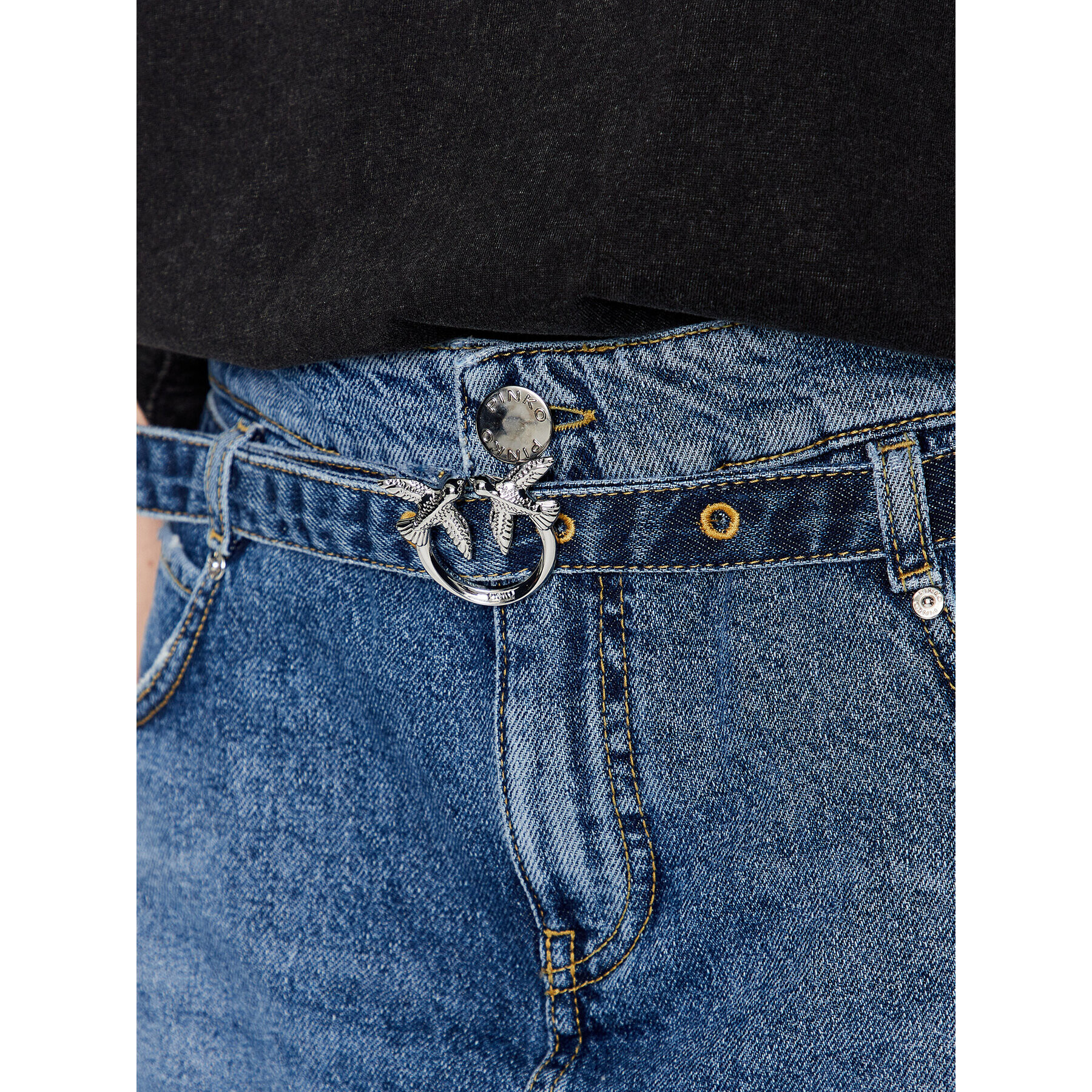 Pinko Jeans kratke hlače Dilettante 100324 A0FX Modra Regular Fit - Pepit.si