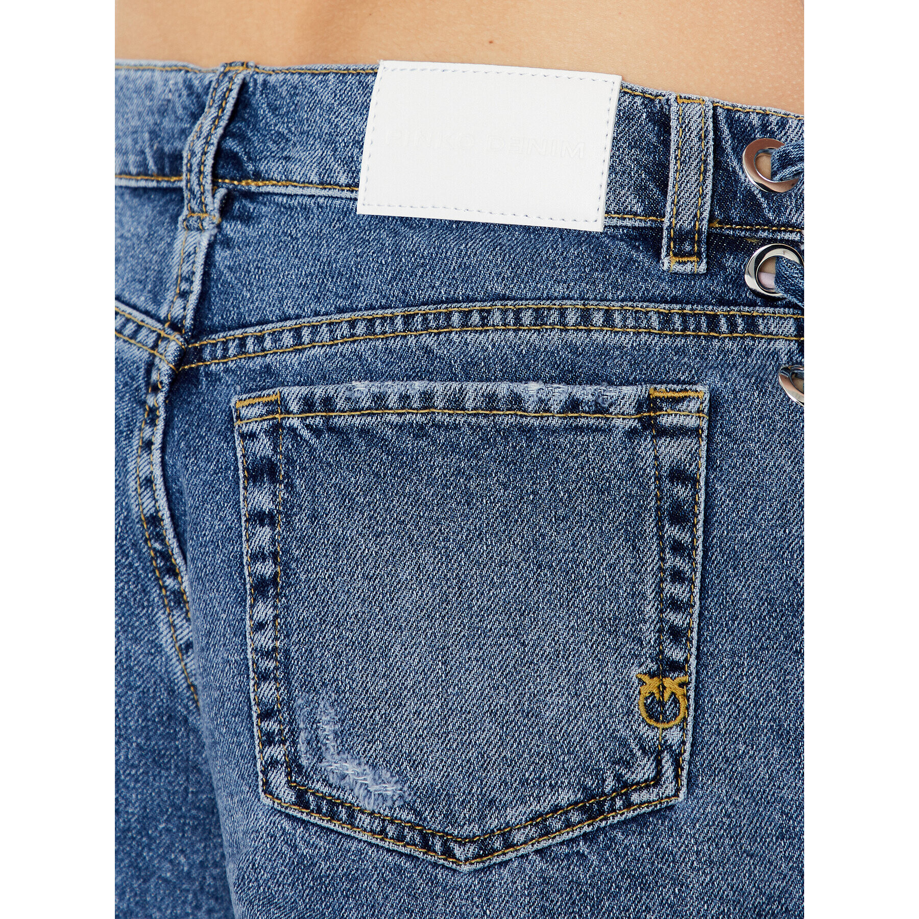 Pinko Jeans kratke hlače Scudetto 100830 A0GF Modra Regular Fit - Pepit.si