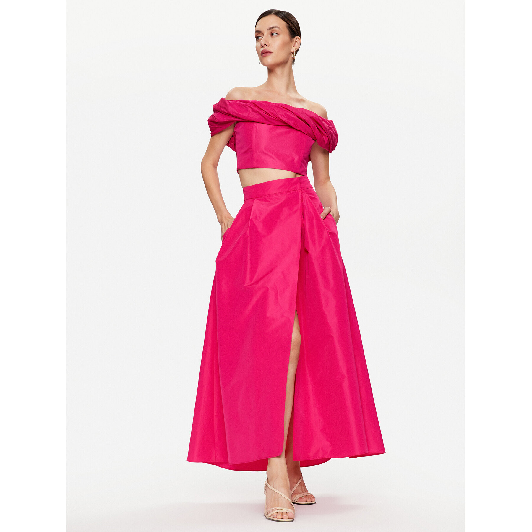 Pinko Maxi krilo Propenso 100543 Y3LE Roza Relaxed Fit - Pepit.si