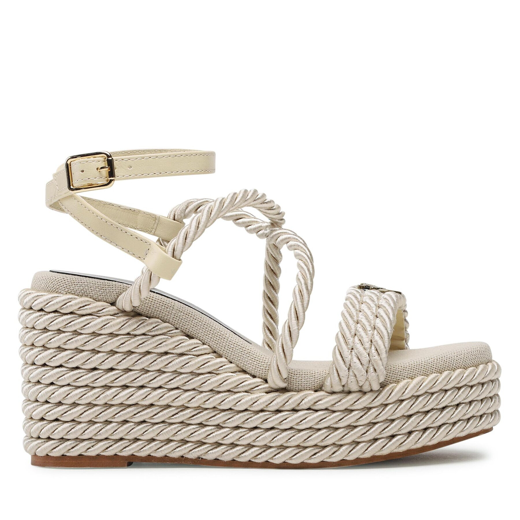 Pinko Sandali Brigitte Wedge Corda Intrecciata PE 23 BLKG1 100869 A0R3 Bež - Pepit.si