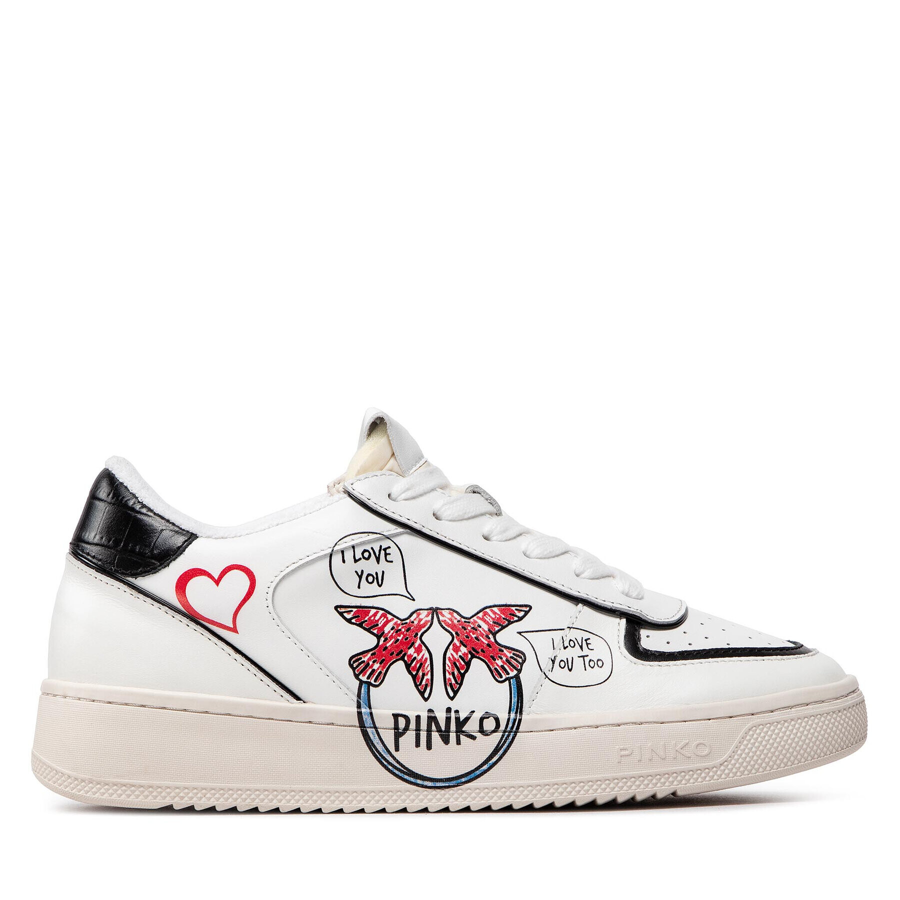 Pinko Superge Rodano Basket Sneaker AI 22-23 BLKS1 1H2151 A091 Bela - Pepit.si