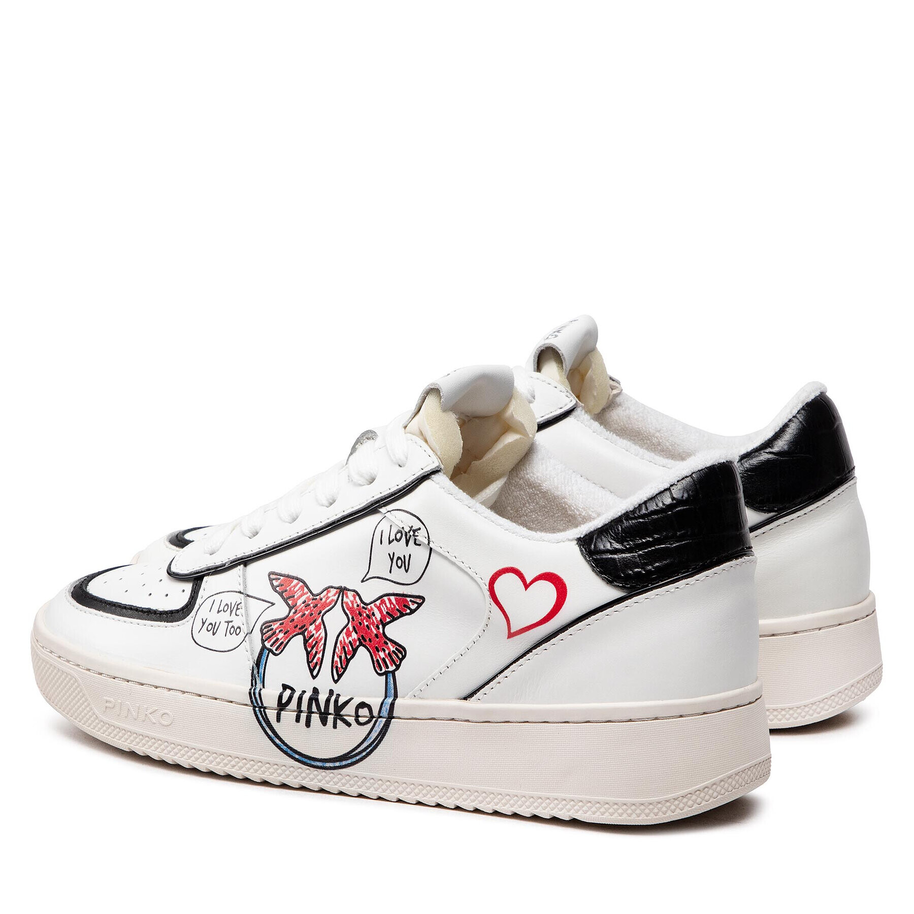 Pinko Superge Rodano Basket Sneaker AI 22-23 BLKS1 1H2151 A091 Bela - Pepit.si