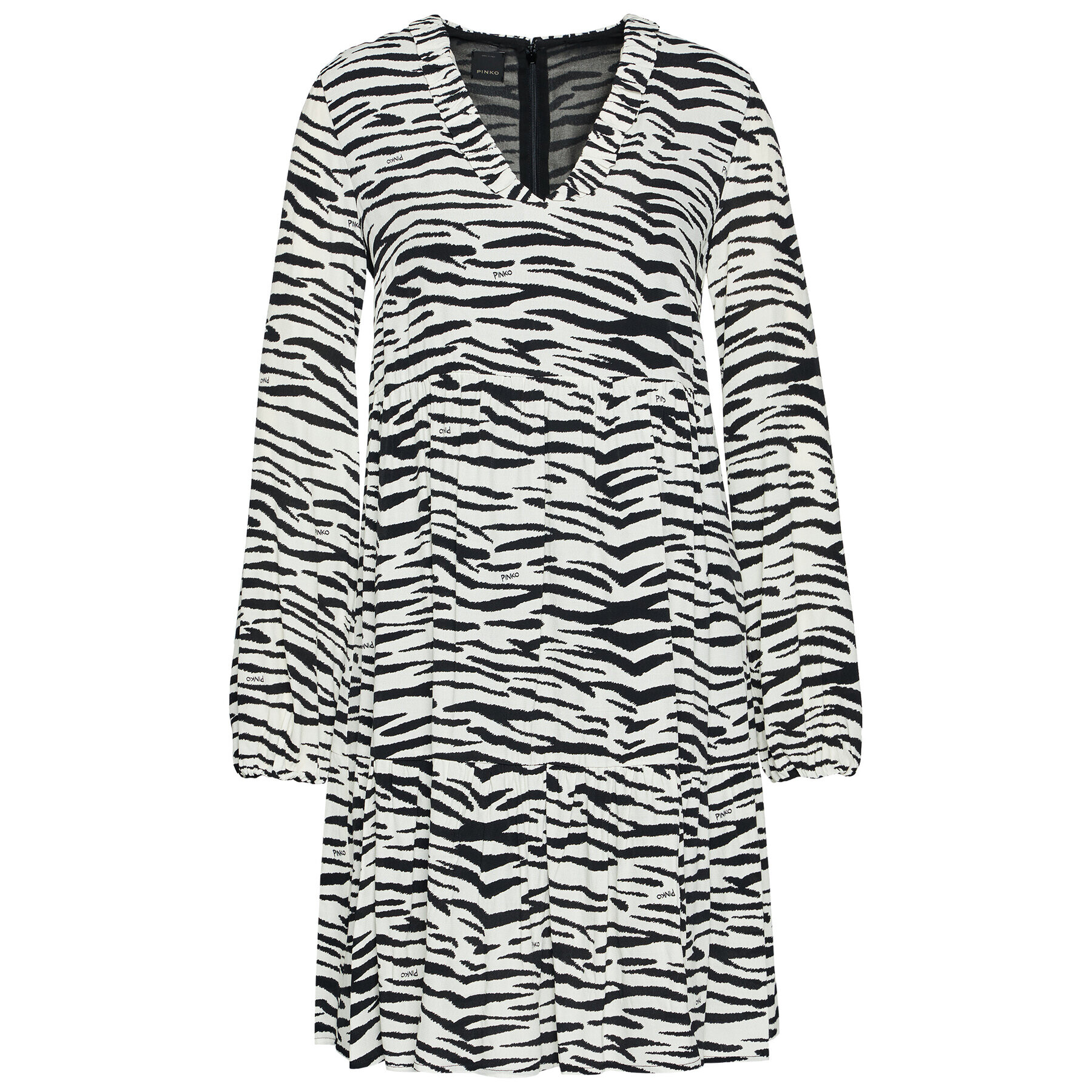 Pinko Vsakodnevna obleka Zebra 20202 PRR 1N133V 8495 Bela Regular Fit - Pepit.si