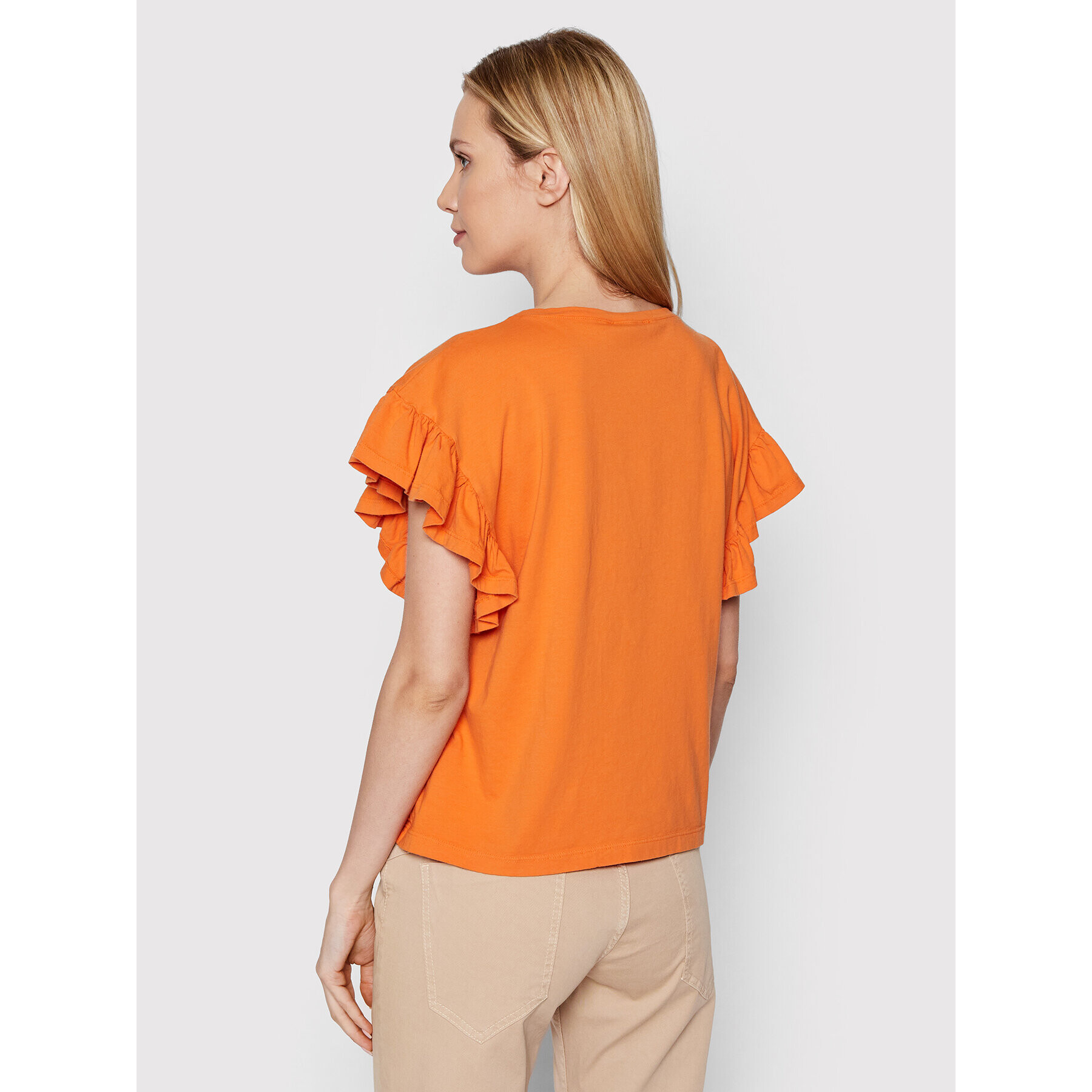 Please Bluza T0GJOP9C09 Oranžna Regular Fit - Pepit.si