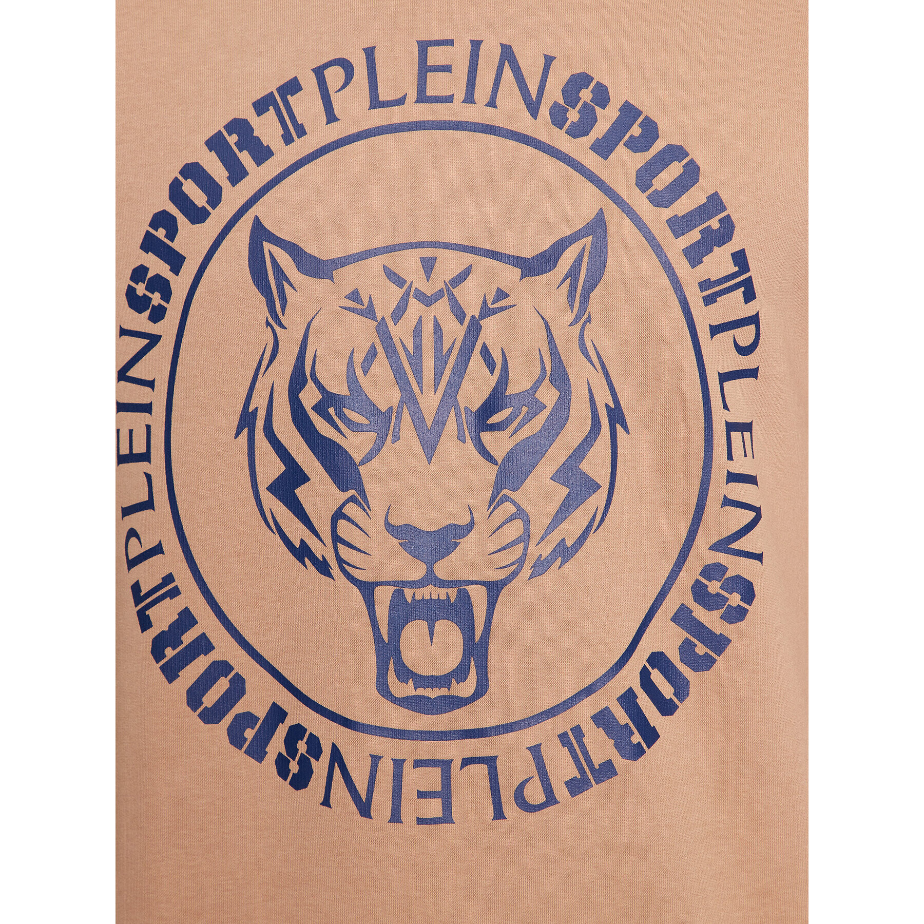 Plein Sport Jopa Hoodie Sweatshirt Tiger AACC MJB3109 SJO001N Bež Regular Fit - Pepit.si