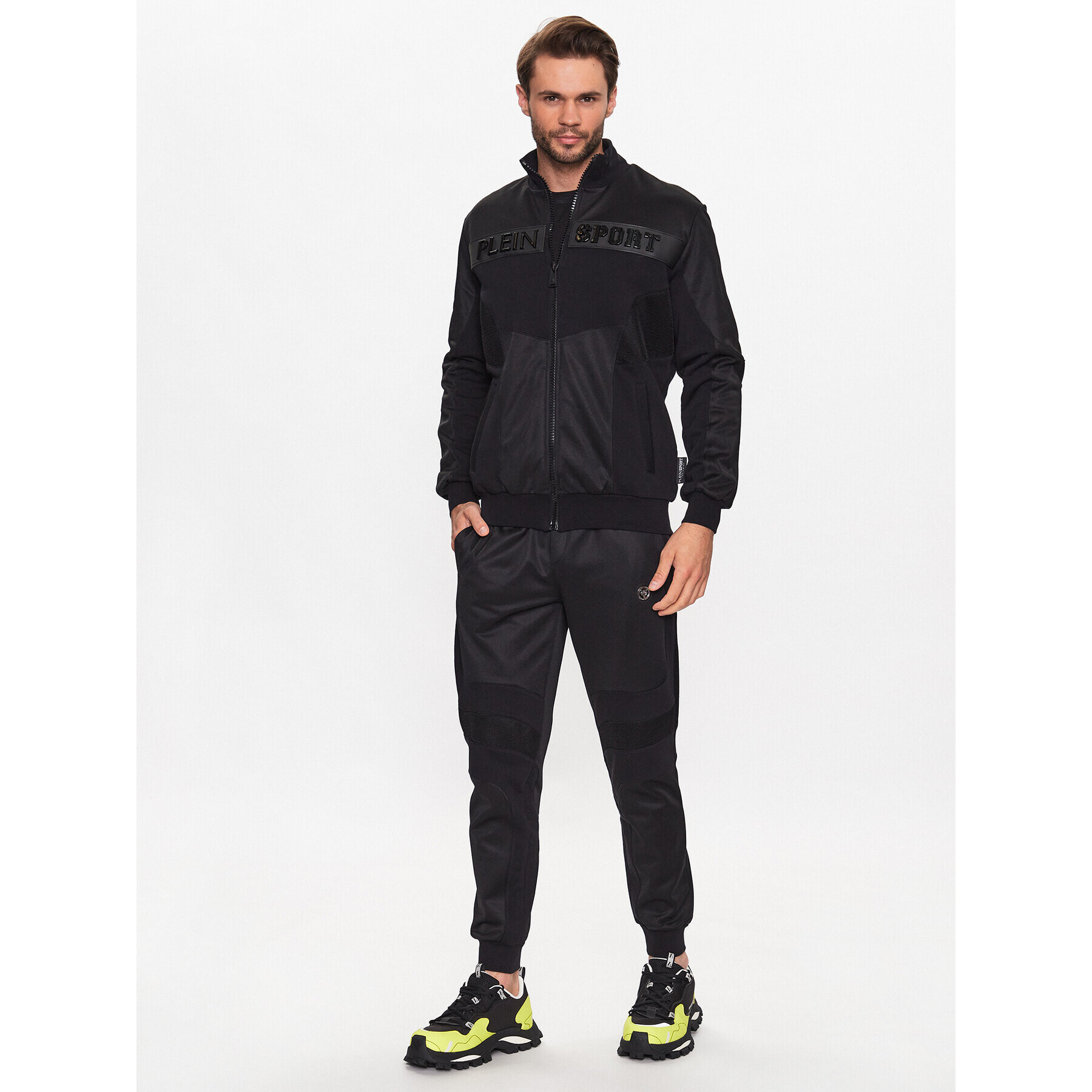 Plein Sport Trenirka SACC MJJ0496 STE003N Črna Regular Fit - Pepit.si