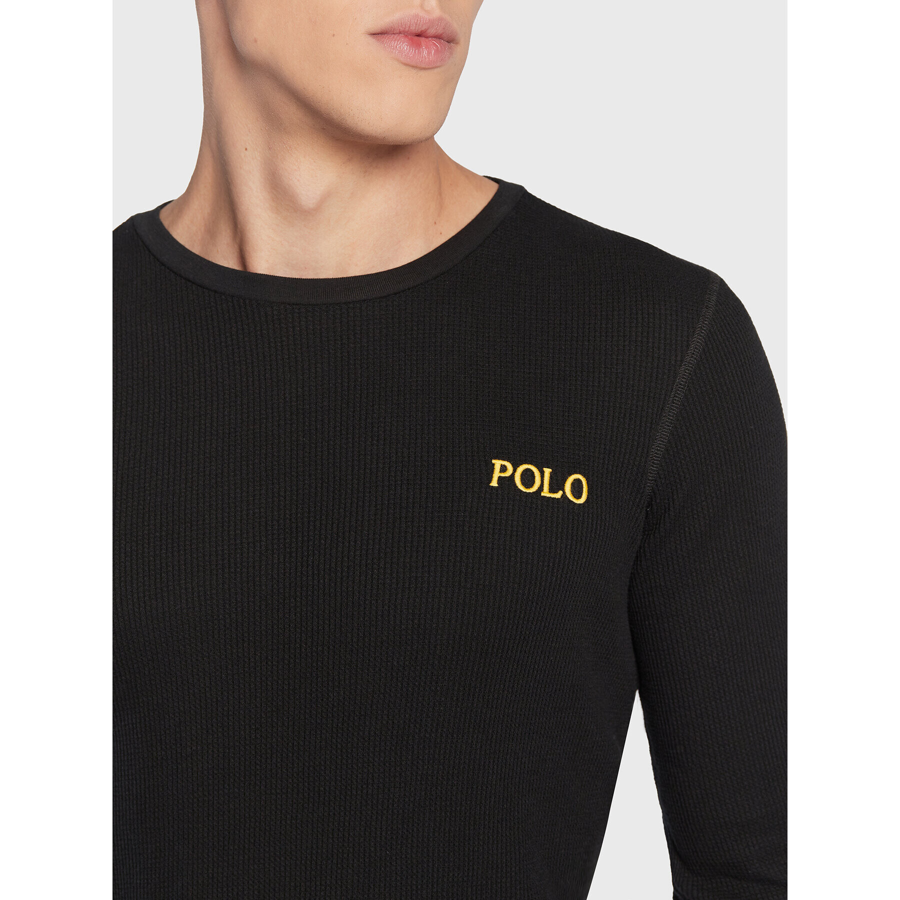 Polo Ralph Lauren Majica z dolgimi rokavi 714830284007 Črna Slim Fit - Pepit.si