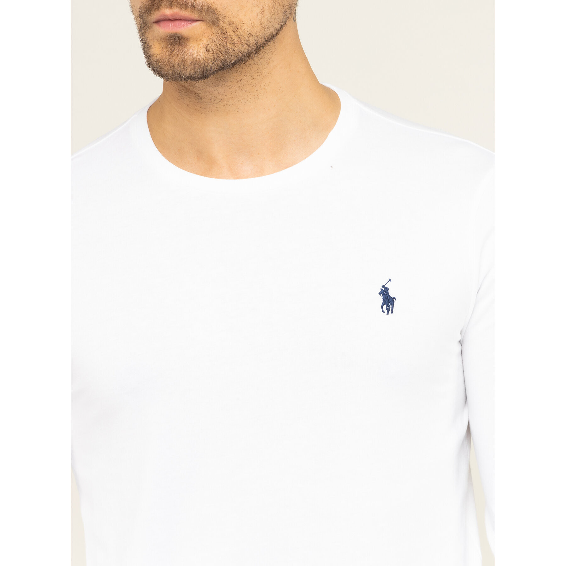 Polo Ralph Lauren Majica z dolgimi rokavi Classics 710671468004 Bela Custom Slim Fit - Pepit.si