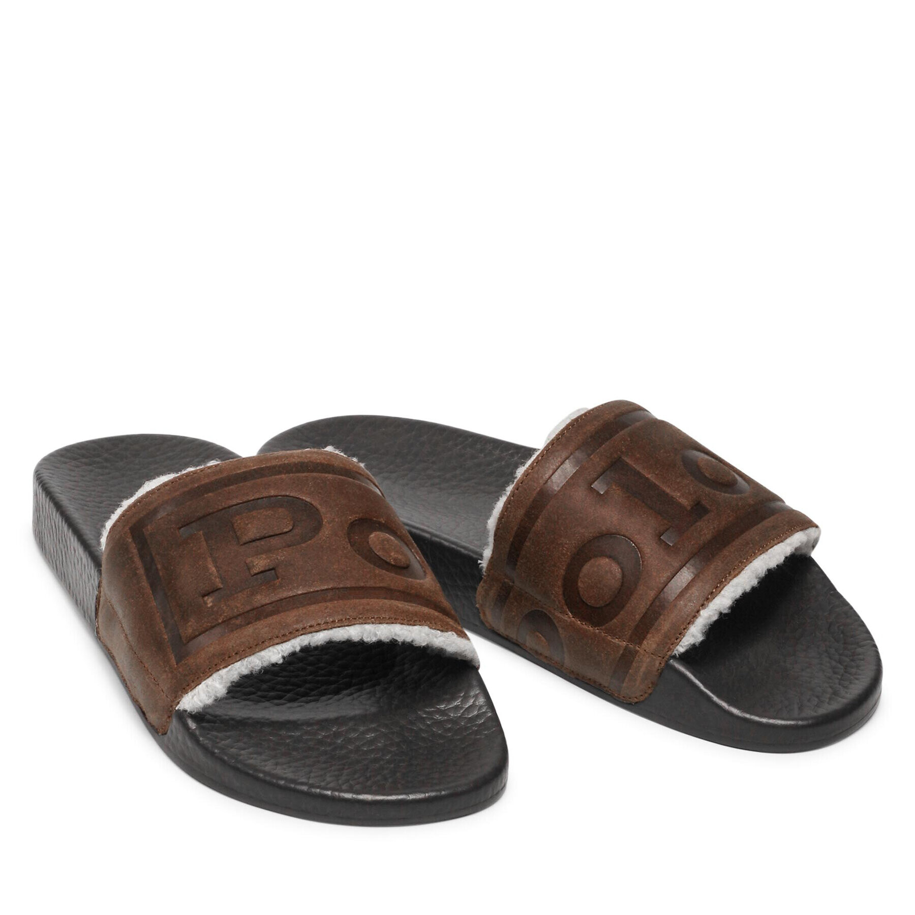 Polo Ralph Lauren Natikači Polo Slide 809851753001 Rjava - Pepit.si