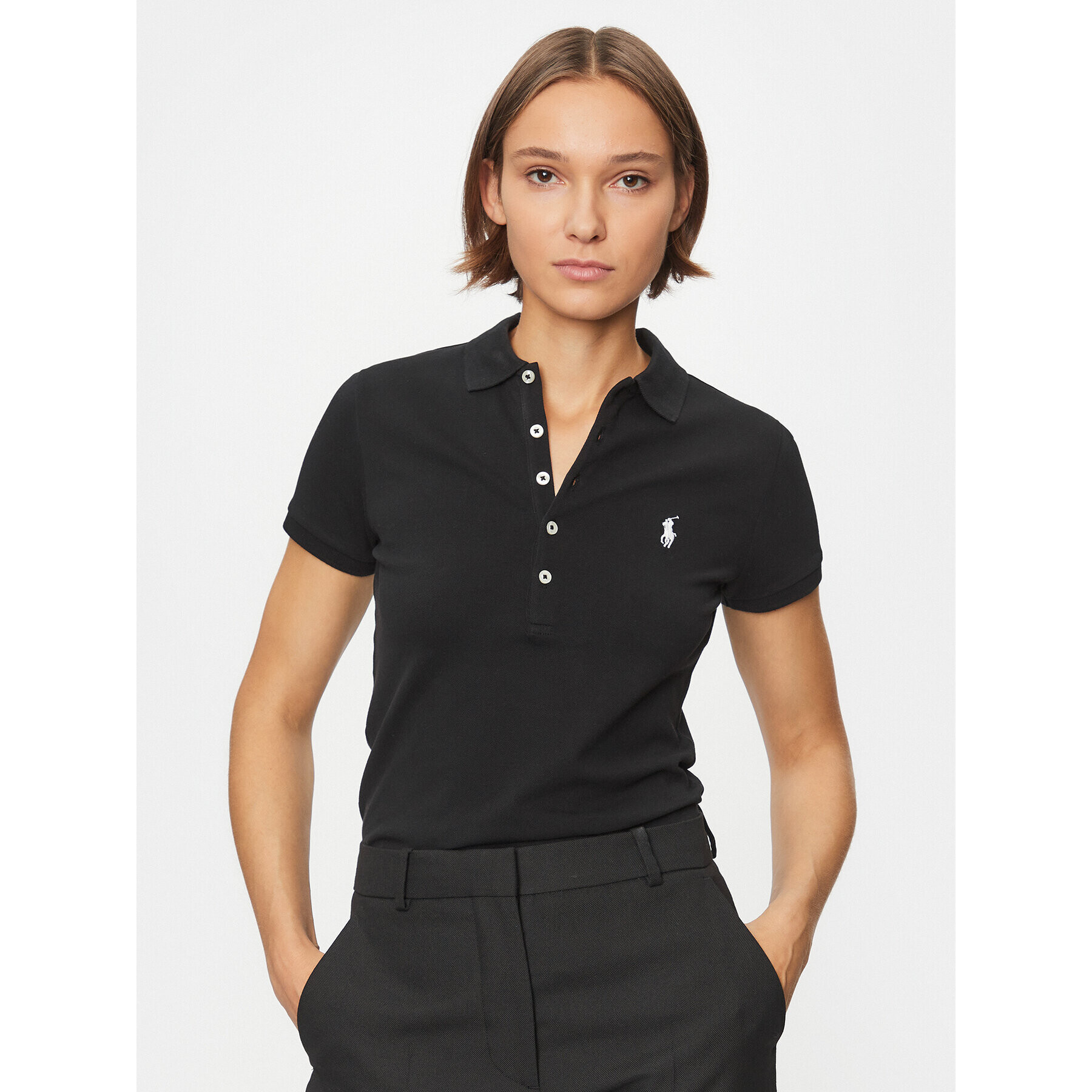 Polo Ralph Lauren Polo majica 211870245005 Črna Slim Fit - Pepit.si