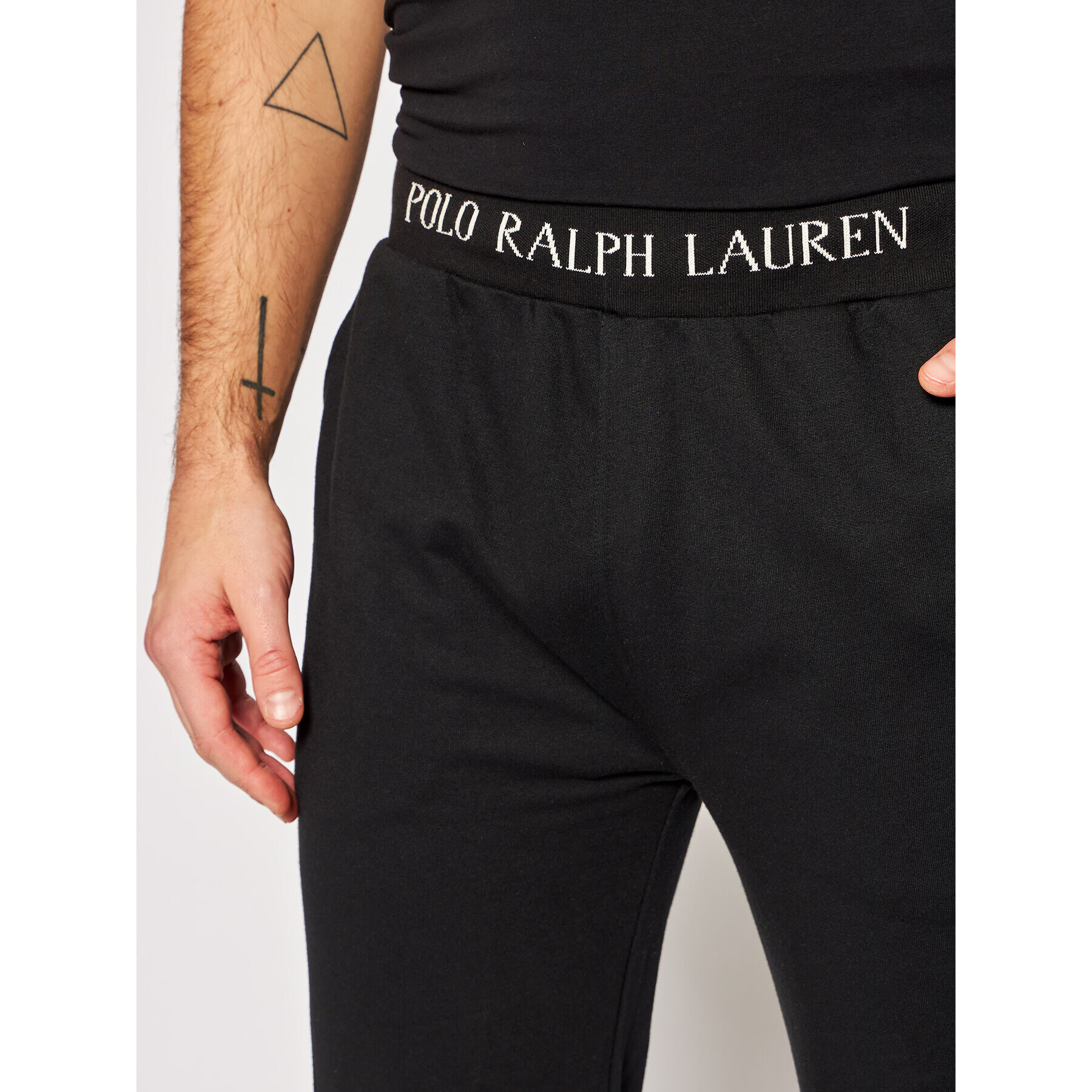 Polo Ralph Lauren Spodnji del trenirke Loop Back 714804801002 Črna Regular Fit - Pepit.si