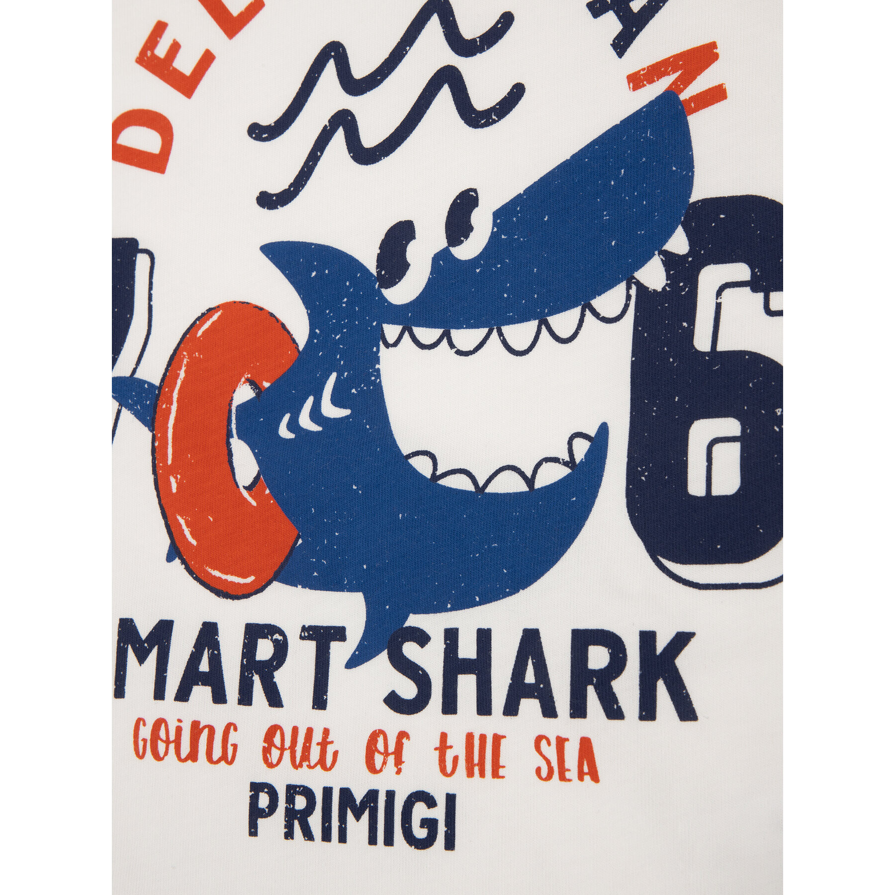 Primigi Majica Smart Shark 43221025 Bela Regular Fit - Pepit.si