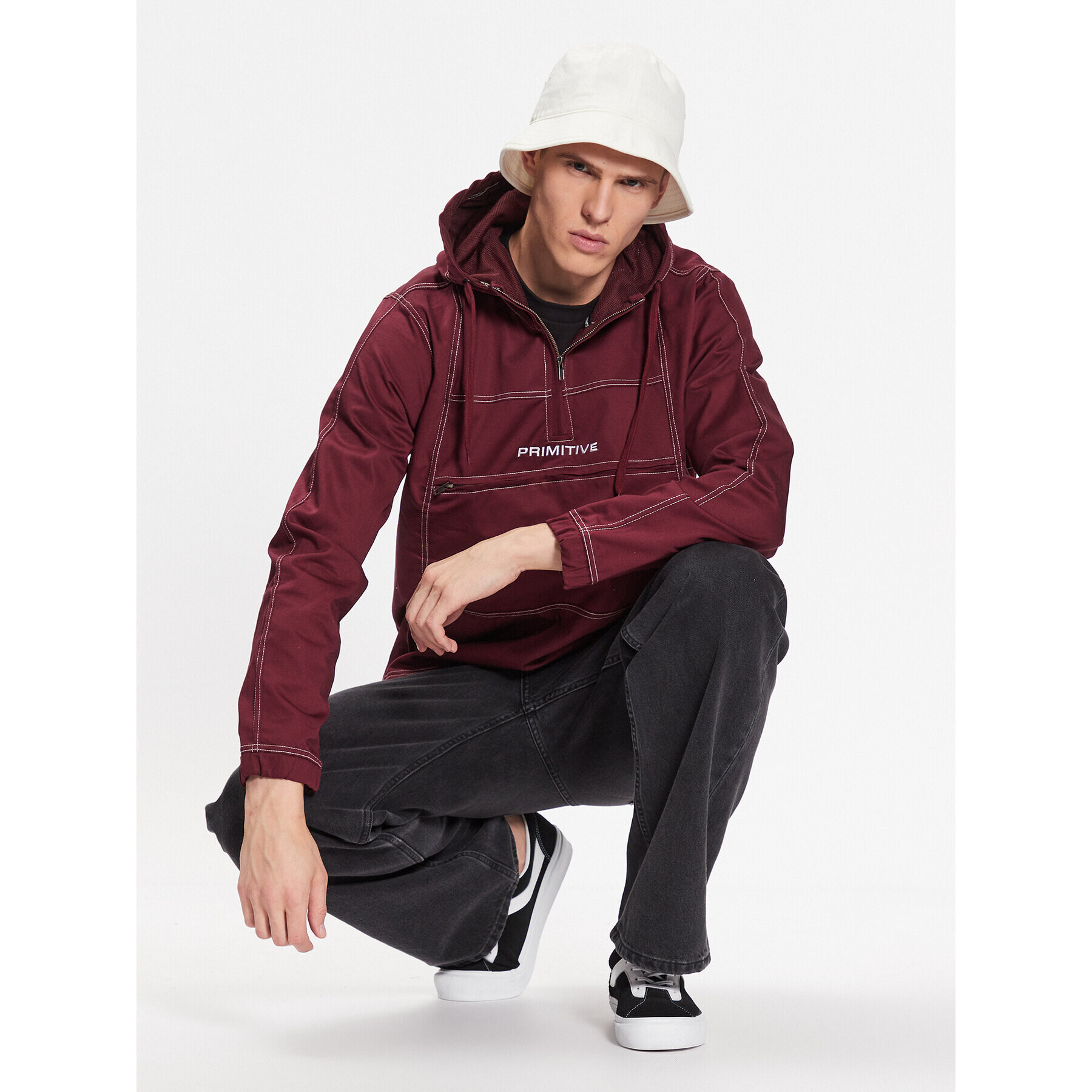 Primitive Anorak Concord PA123106 Bordo rdeča Regular Fit - Pepit.si