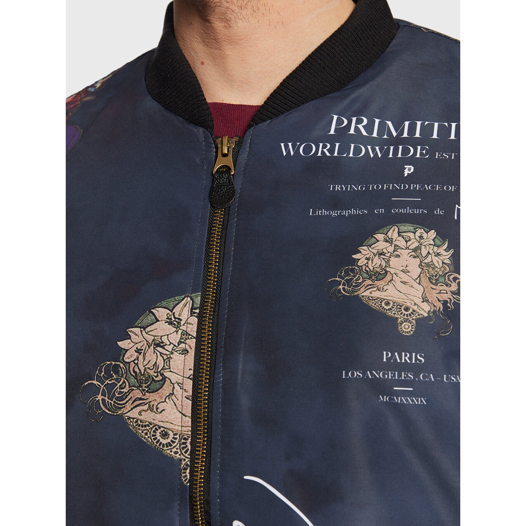 Primitive Bomber jakna Mucha P12675 Mornarsko modra Regular Fit - Pepit.si