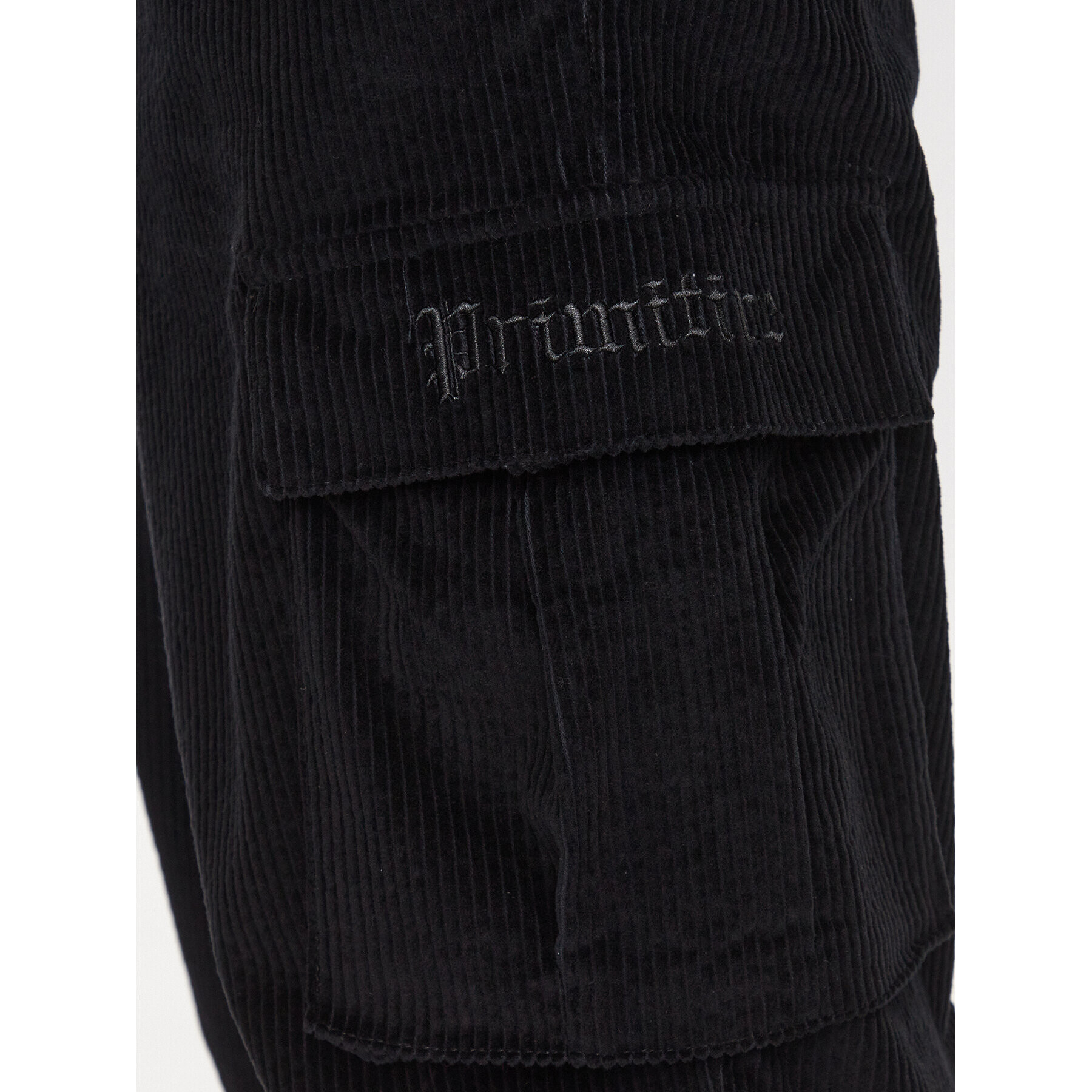 Primitive Hlače iz tkanine Gensis Corduroy PA123700 Črna Relaxed Fit - Pepit.si