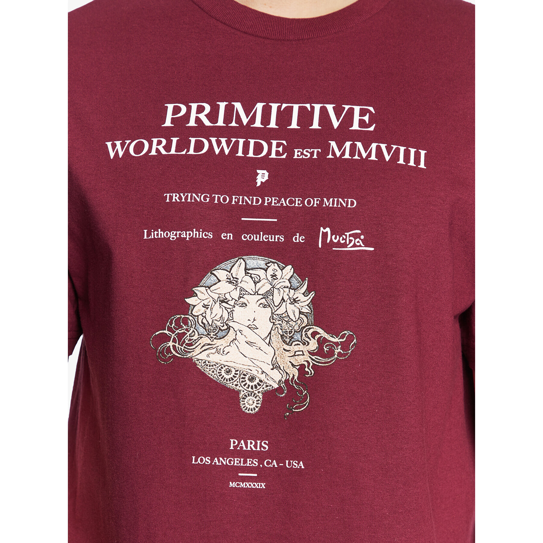 Primitive Majica P12682 Bordo rdeča Regular Fit - Pepit.si