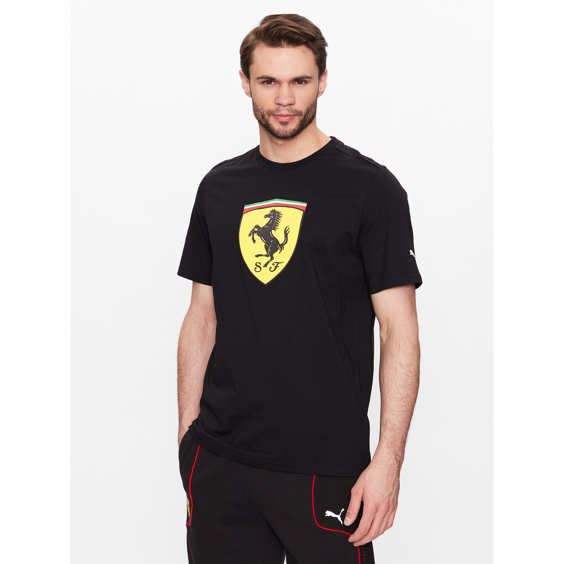 Puma Majica Ferrari Race Big Shield 538175 Črna Regular Fit - Pepit.si