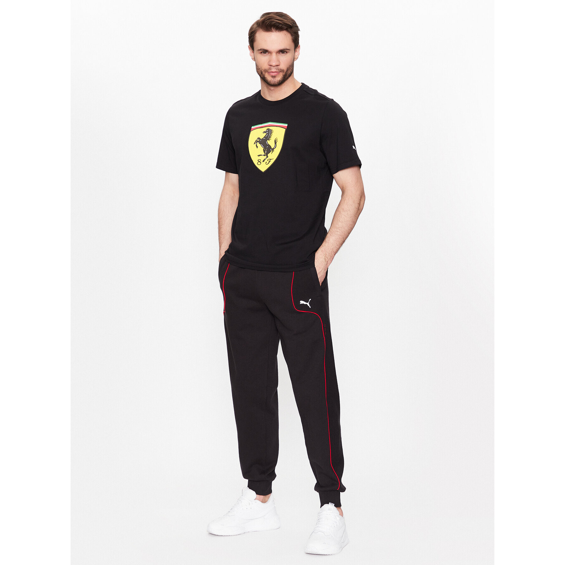 Puma Majica Ferrari Race Big Shield 538175 Črna Regular Fit - Pepit.si