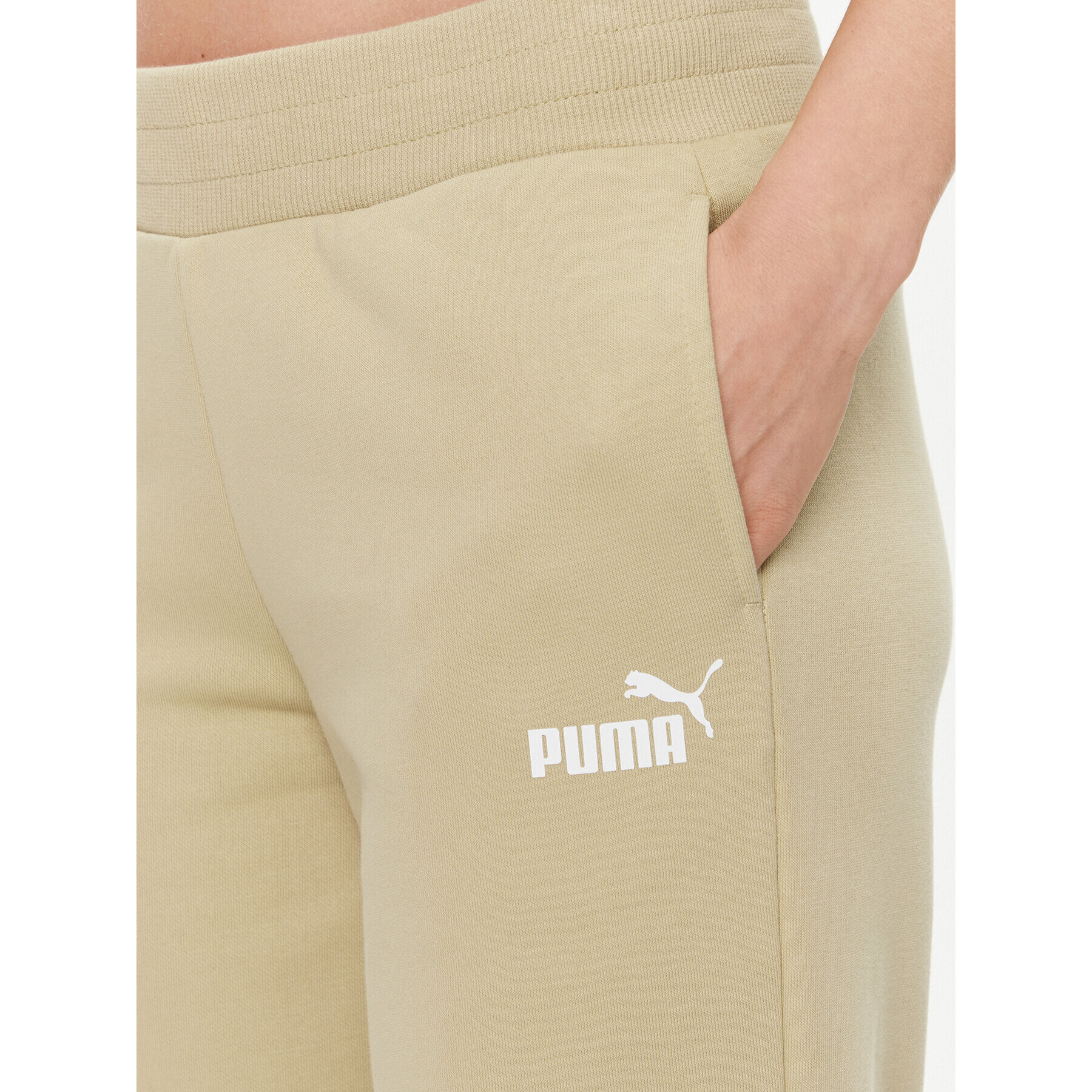 Puma Spodnji del trenirke Ess+ 676093 Bež Regular Fit - Pepit.si