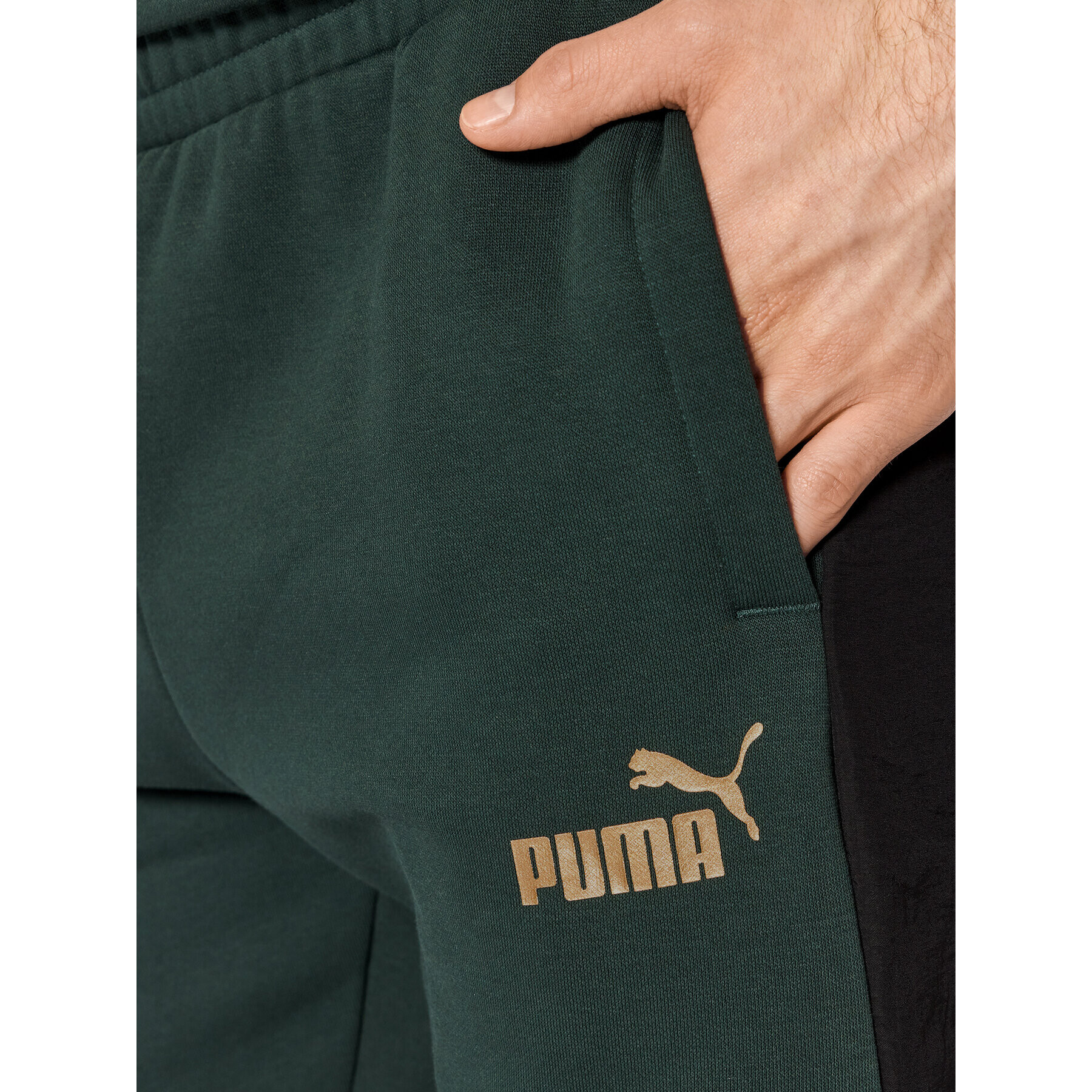 Puma Spodnji del trenirke Winterized 848191 Zelena Regular Fit - Pepit.si