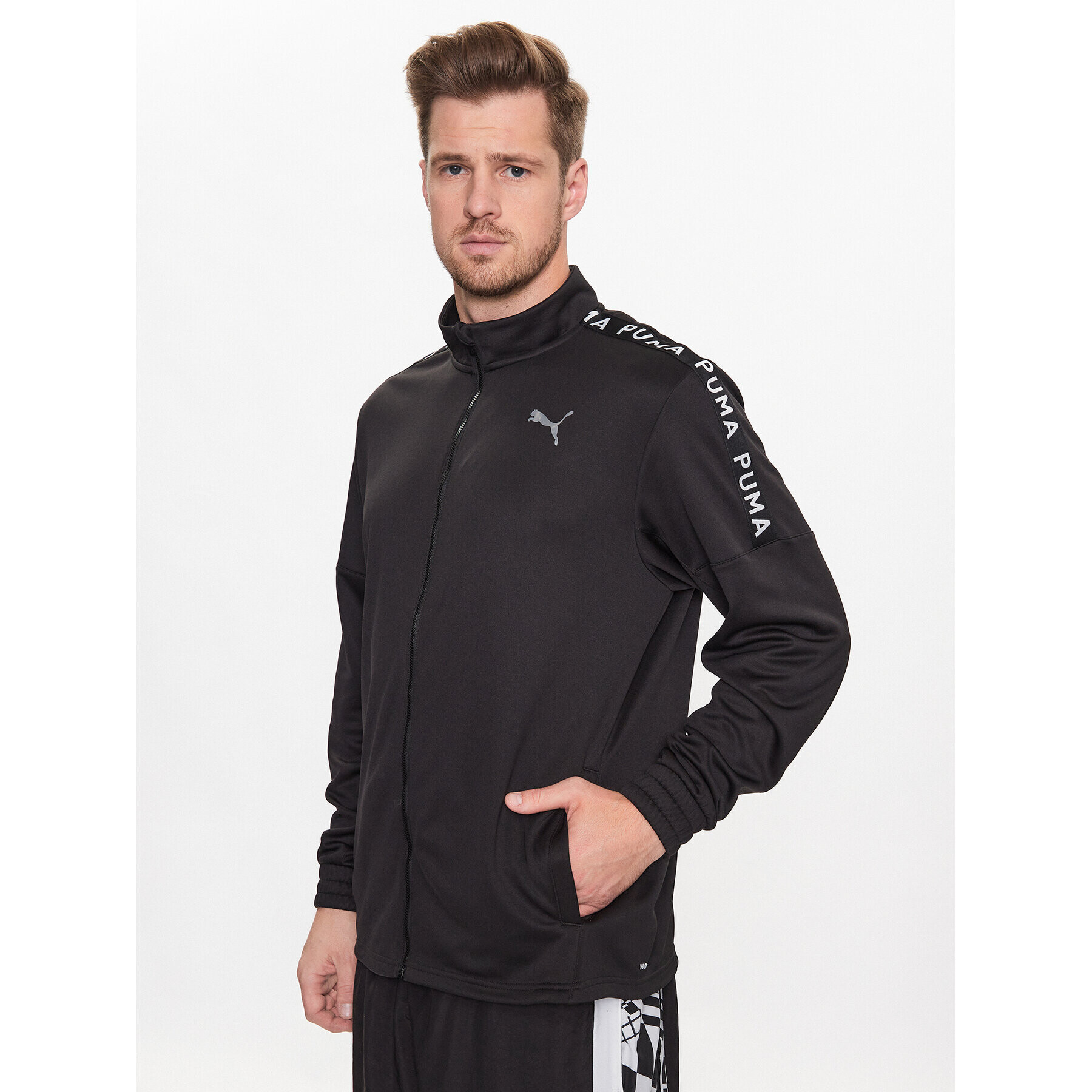 Puma Športna jopa Ligh Pwrfleece 523375 Črna Regular Fit - Pepit.si