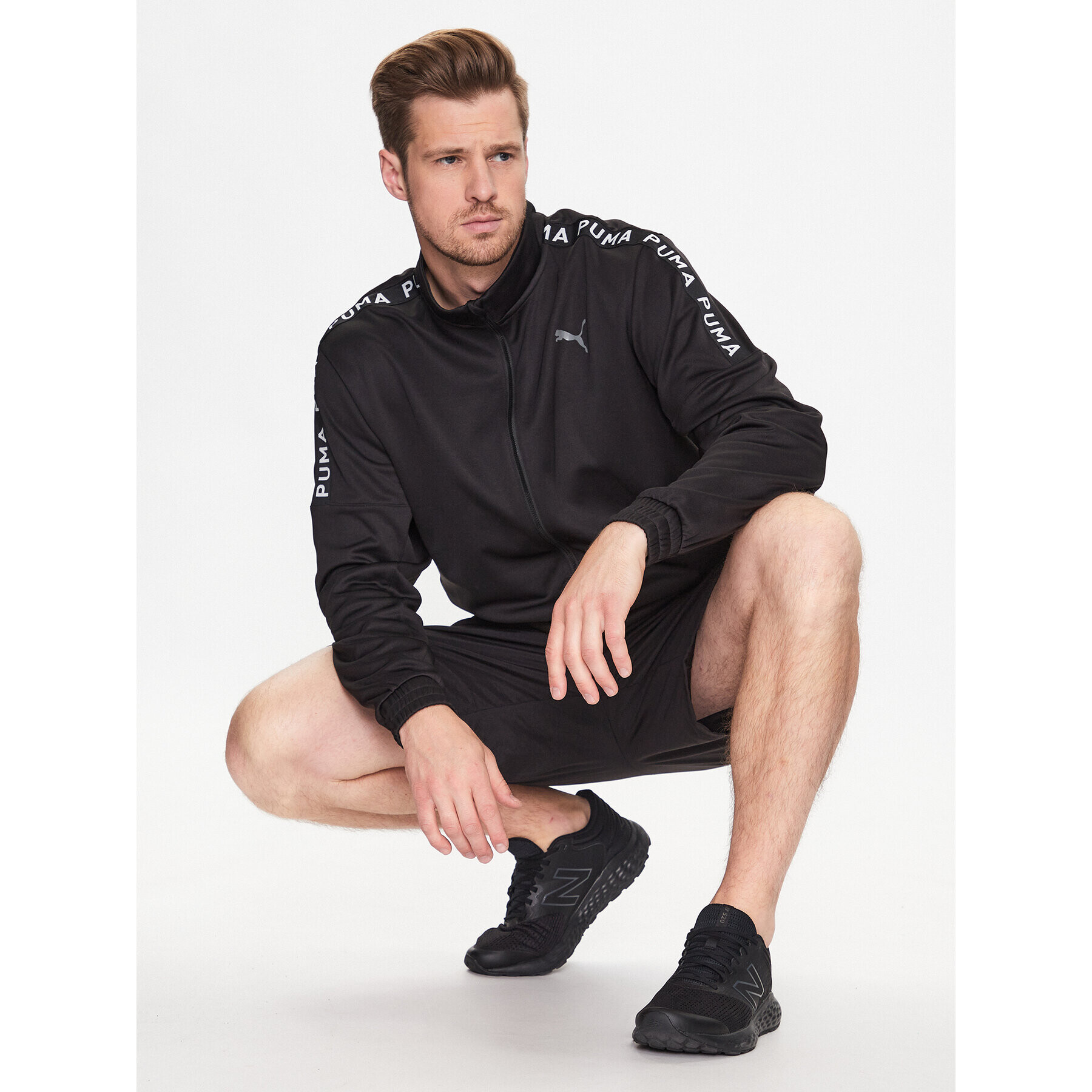 Puma Športna jopa Ligh Pwrfleece 523375 Črna Regular Fit - Pepit.si