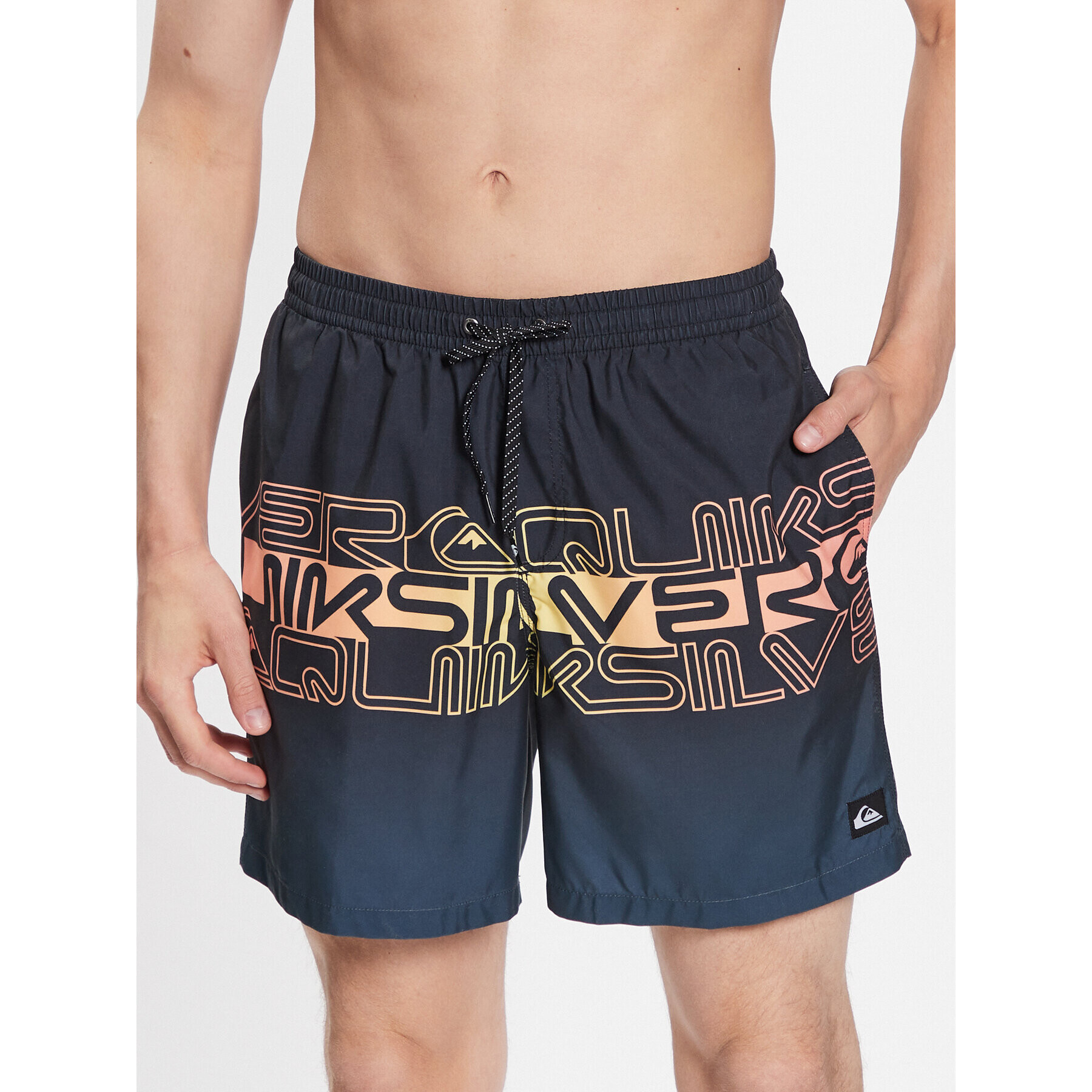 Quiksilver Kopalne hlače Word Block EQYJV04005 Črna Regular Fit - Pepit.si