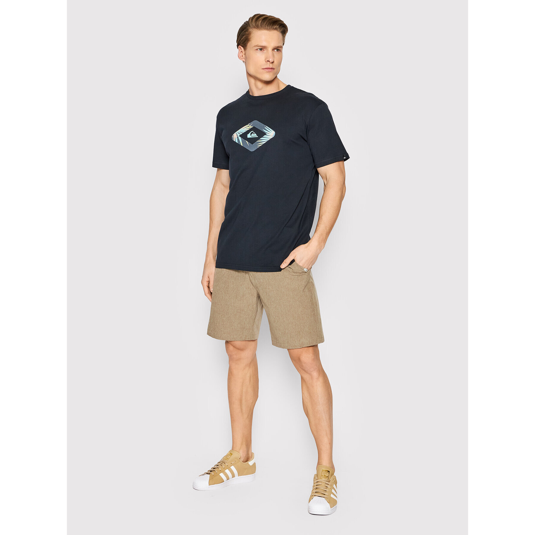 Quiksilver Kratke hlače iz tkanine Union Heather 19" EQYWS03795 Rjava Regular Fit - Pepit.si