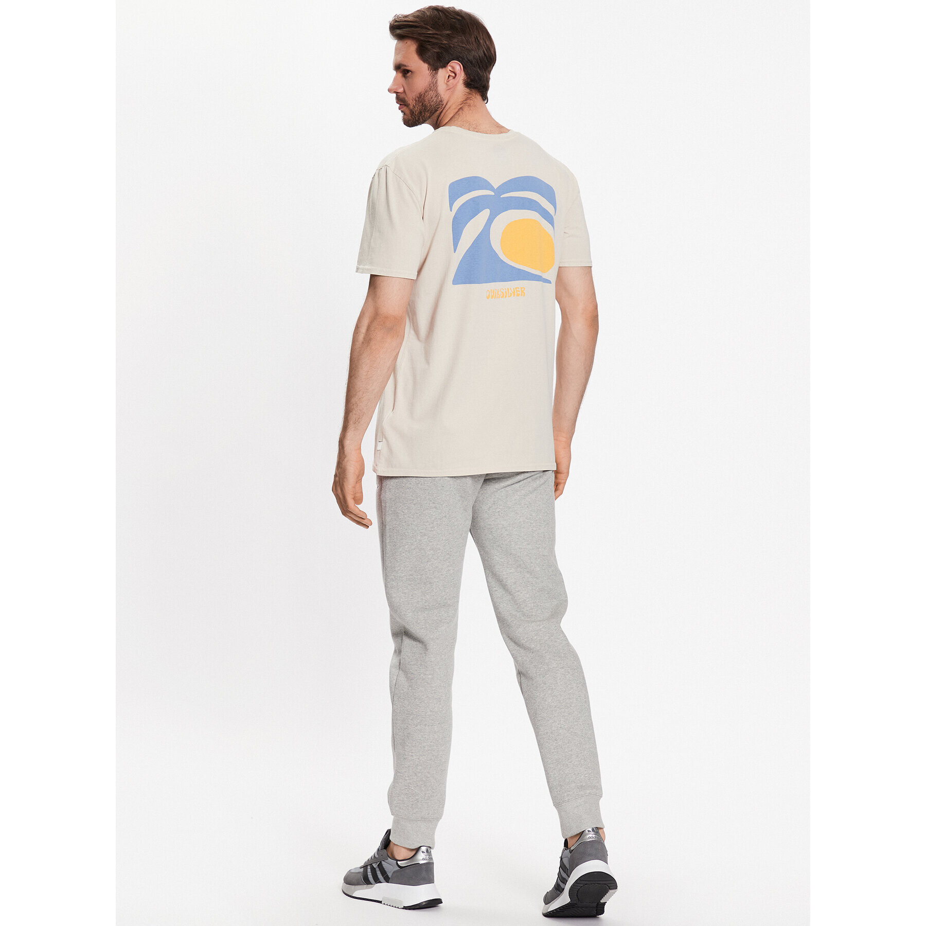 Quiksilver Majica Arts In Palm EQYZT07249 Bež Regular Fit - Pepit.si