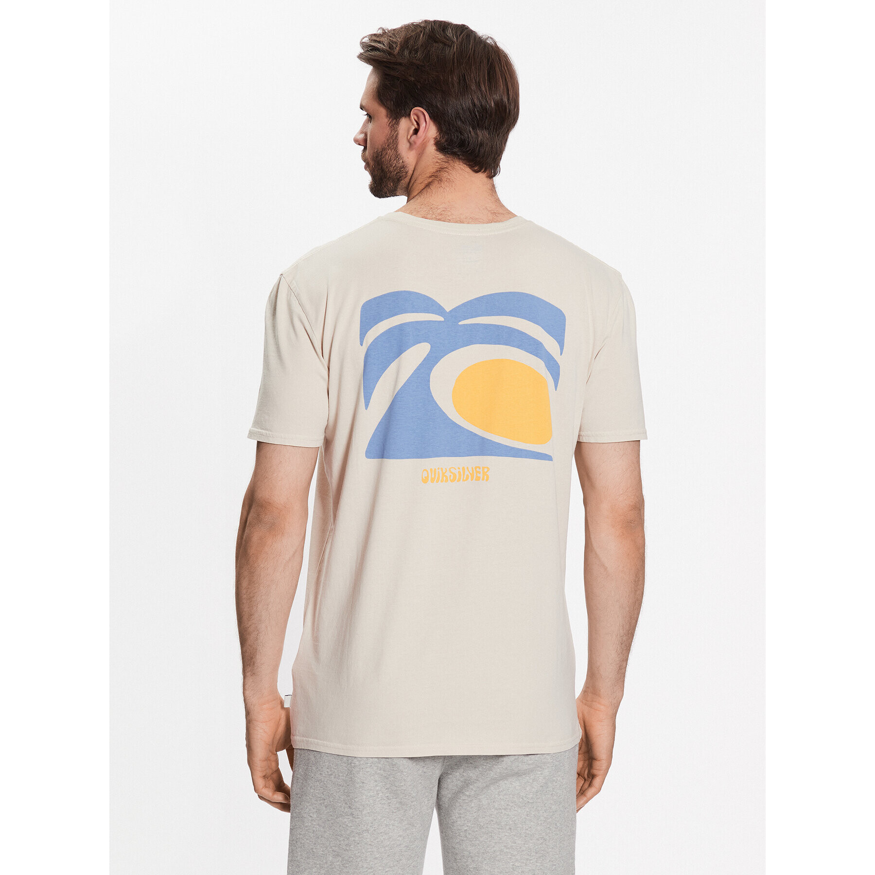 Quiksilver Majica Arts In Palm EQYZT07249 Bež Regular Fit - Pepit.si